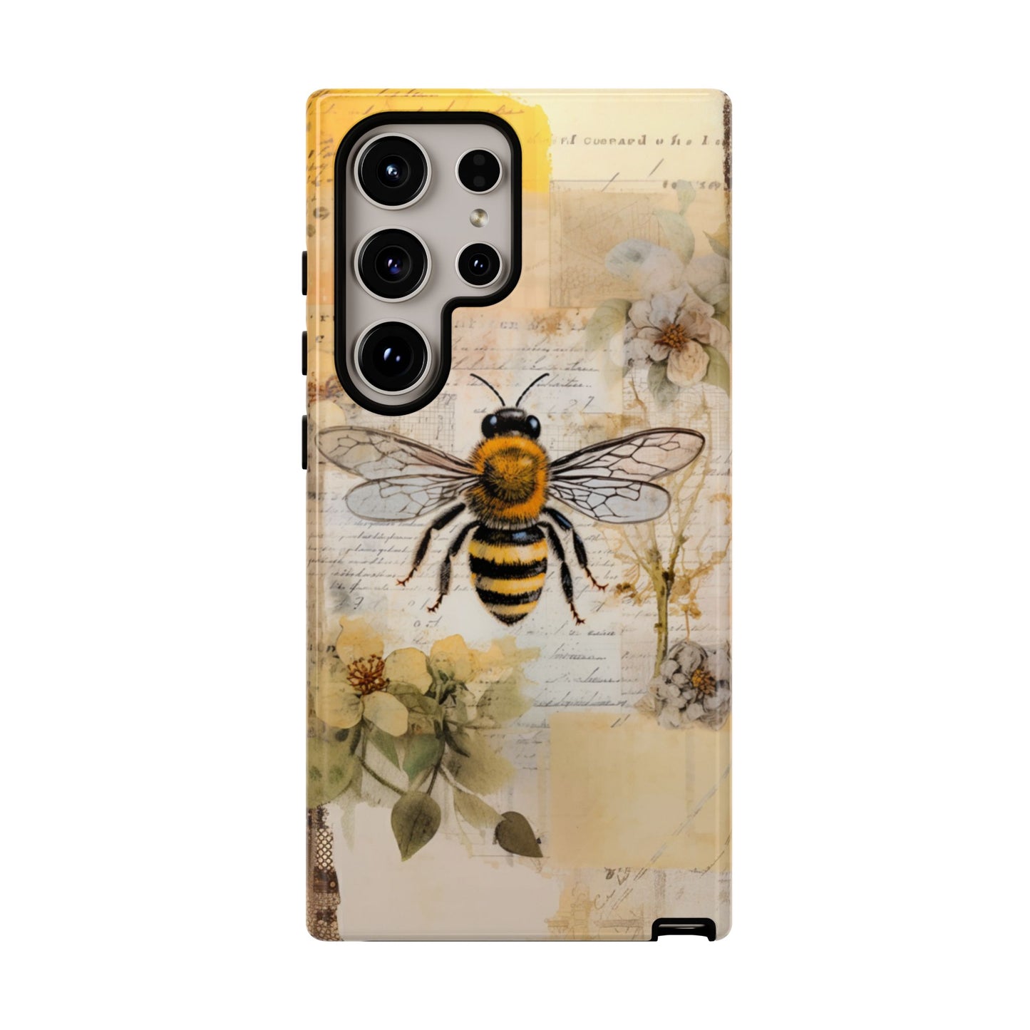 Honey Bee Print Phone Case - iPhone, Samsung & Google Pixel Cover - Artistic Phone Case, Insect Lover Gift