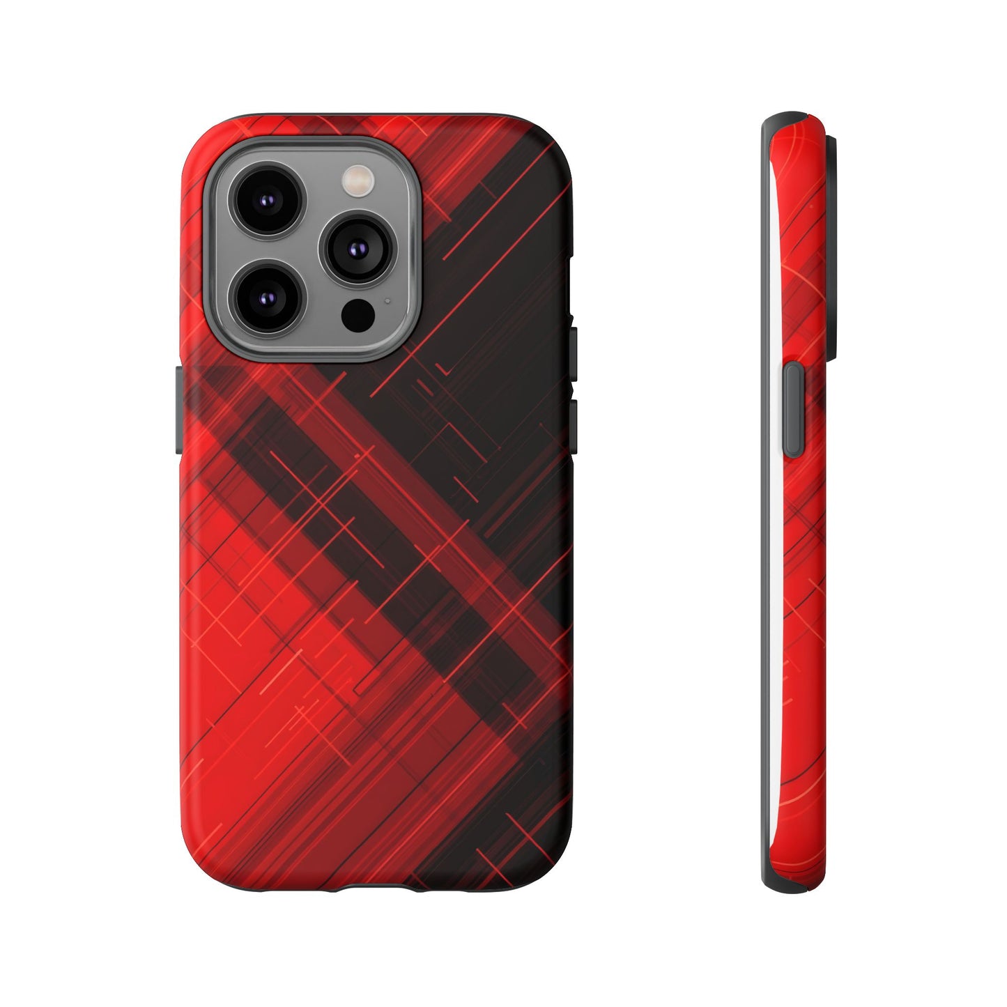 Abstract Red and Black Geometric Pattern
