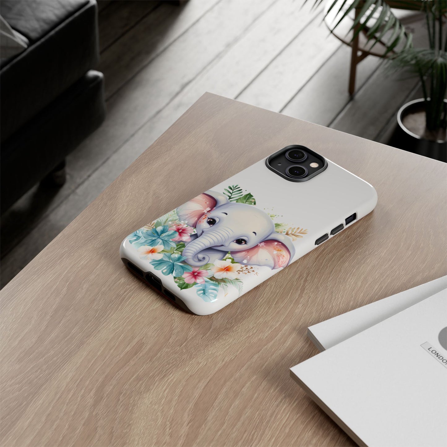 Adorable Baby Elephant Mobile Cover – Floral Fantasy Art