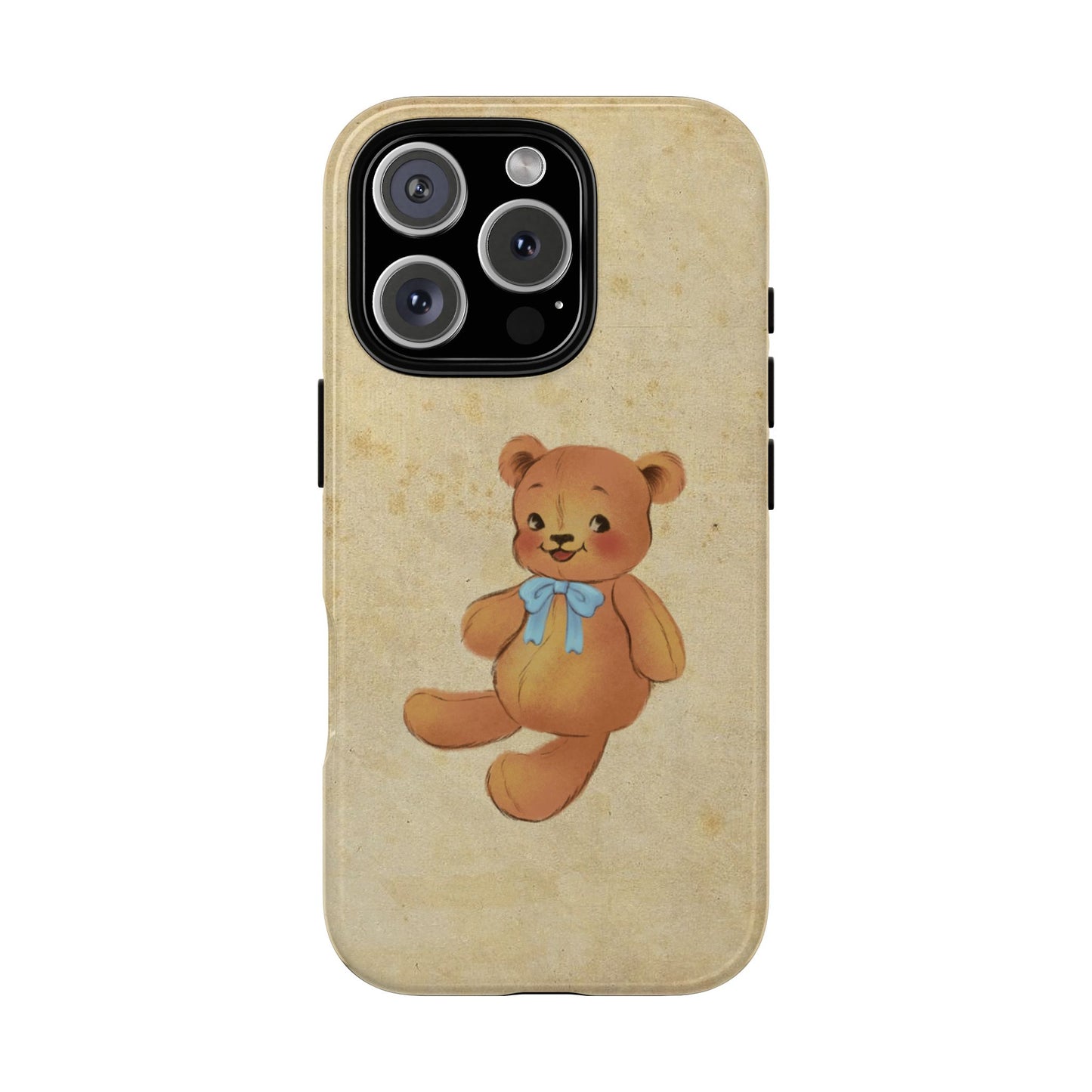 Vintage Teddy Bear Phone Case β Minimal Aesthetic, Soft Beige Retro Cover for iPhone, Samsung & Pixel