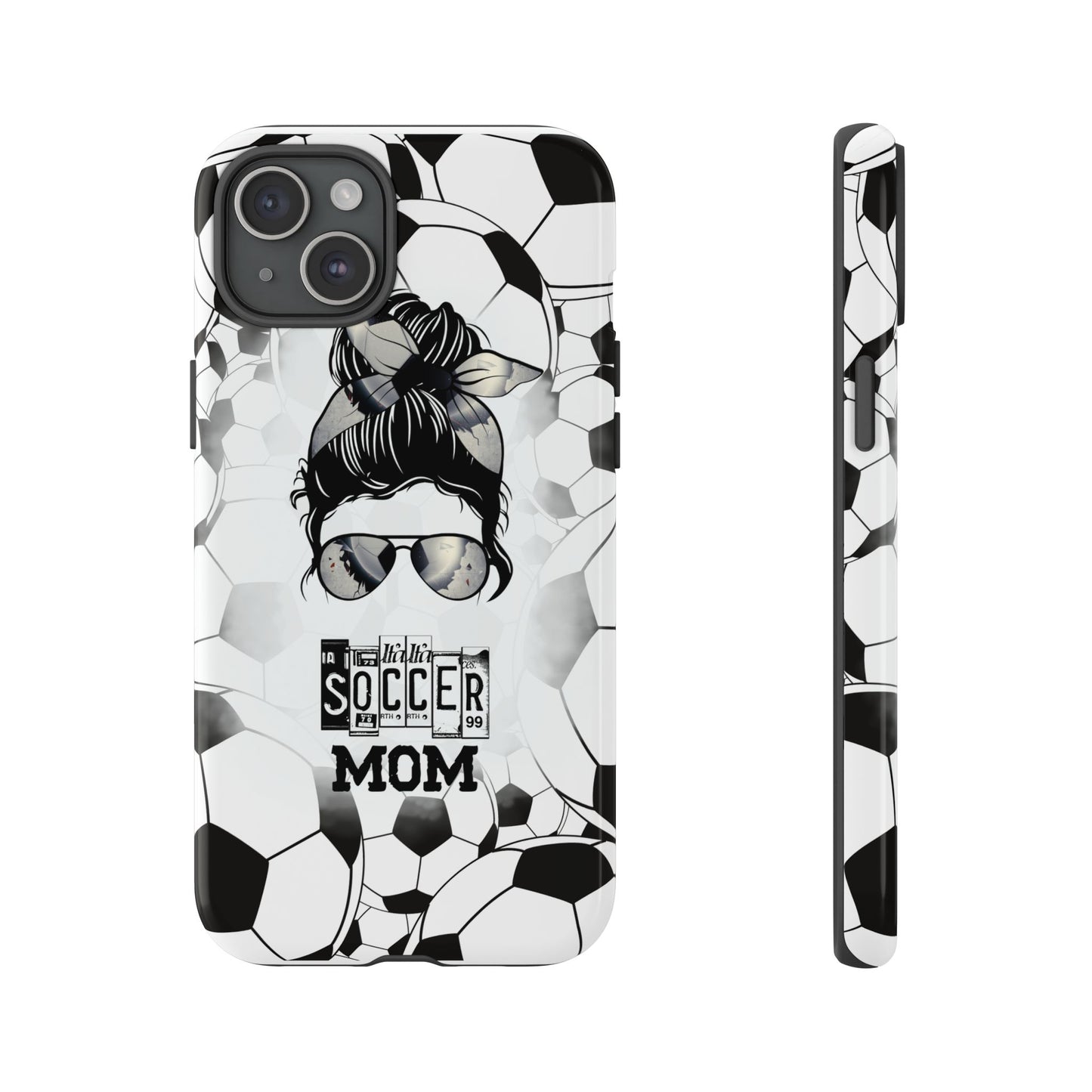 Soccer Mom Phone Case - Cute & Protective Cover for iPhone, Samsung & Google Pixel, Messy Bun Phone Case, Gift for Sports Lover