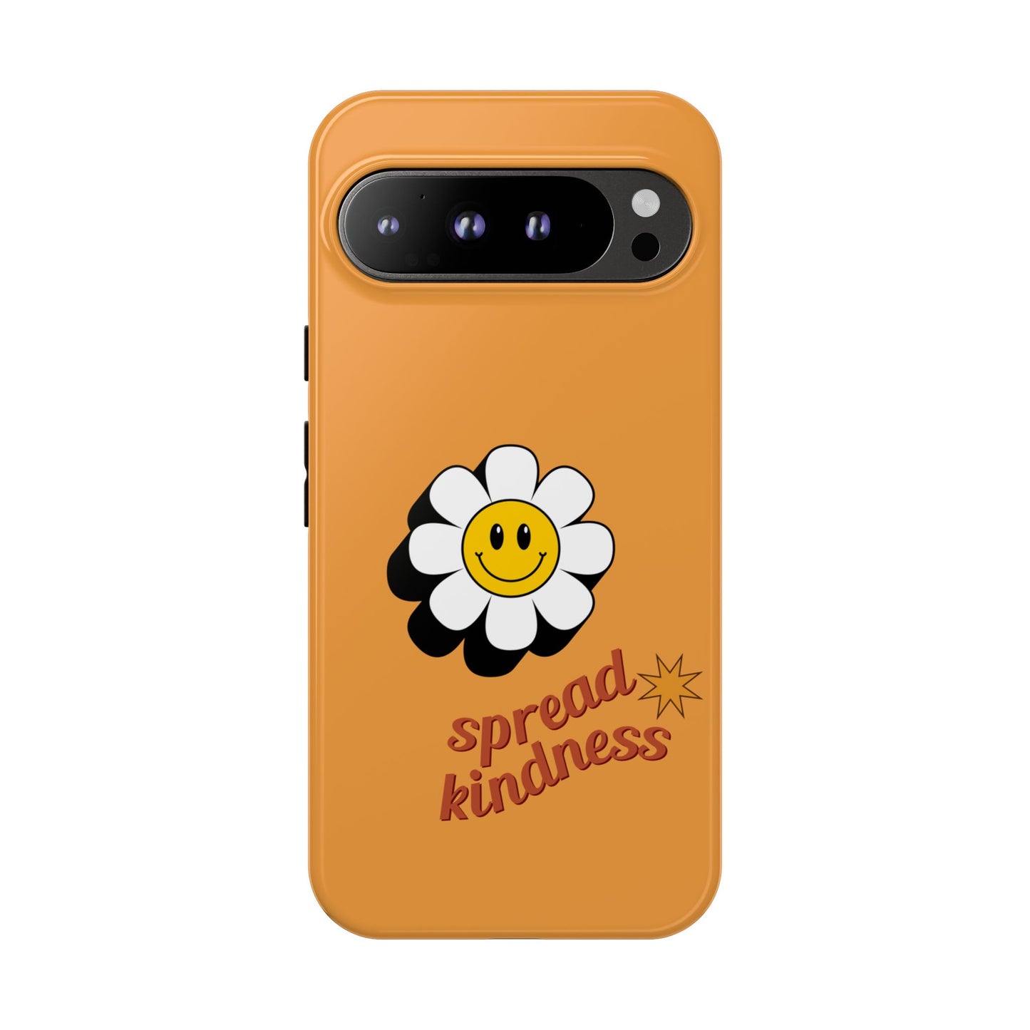 Retro White Flower "Spread Kindness" Phone Case – Vintage Aesthetic for iPhone, Samsung & Google Pixel