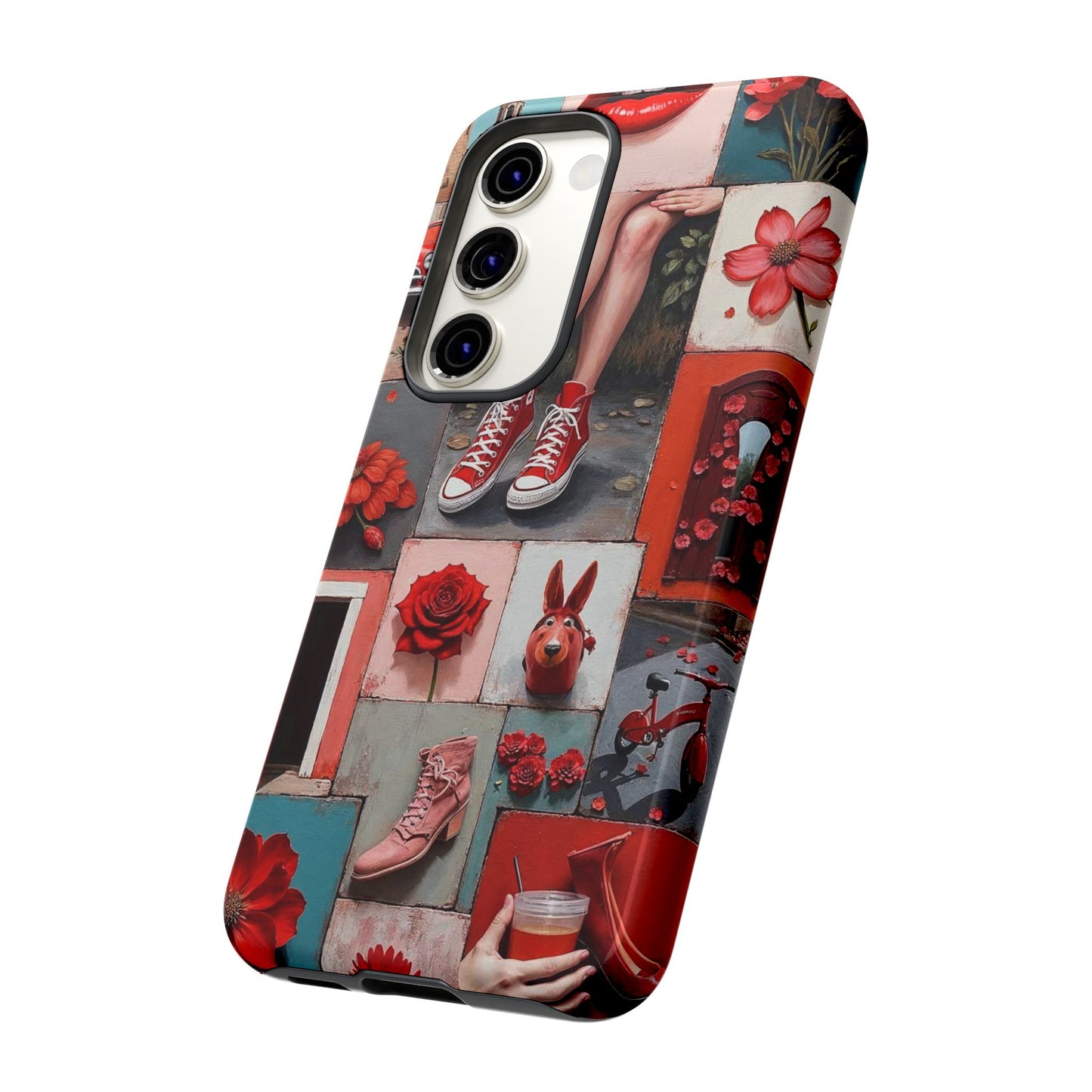 Red Sneakers & Roses Collage Phone Case