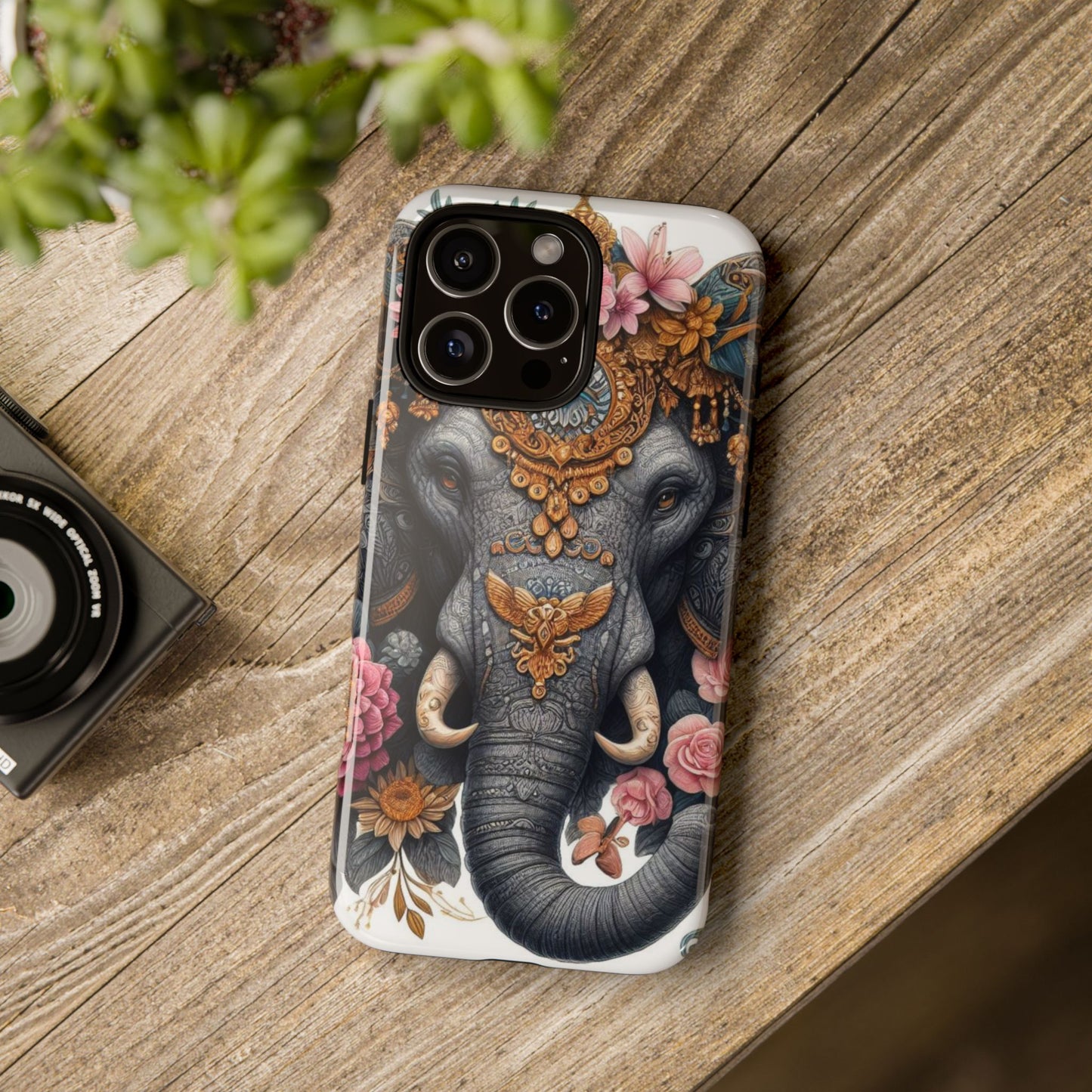 Golden Royal Elephant Mobile Cover – Luxurious Ornate Art