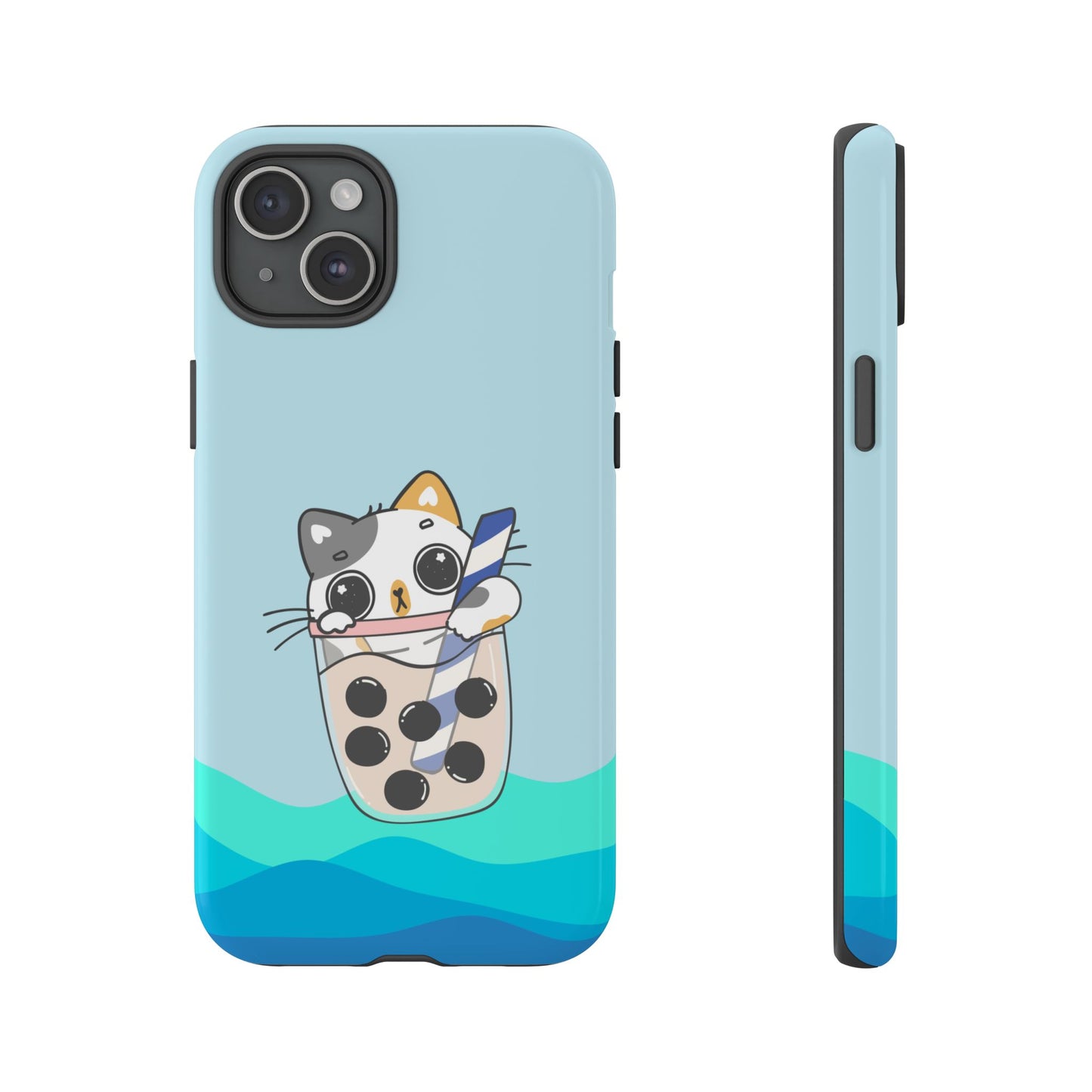 Kawaii Cat Bubble Tea Phone Case for iPhone, Google Pixel, Samsung