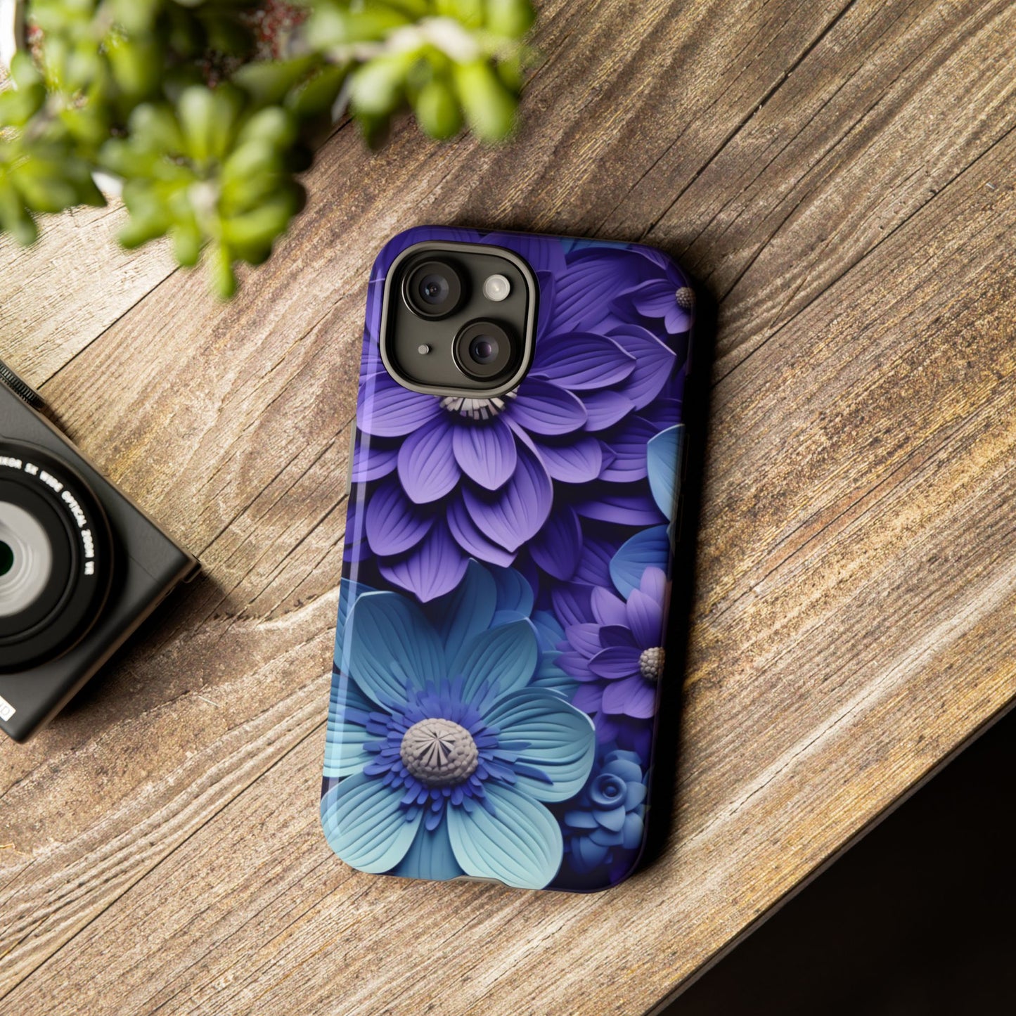 Royal Blue Floral Phone Case – Elegant & Luxurious Design