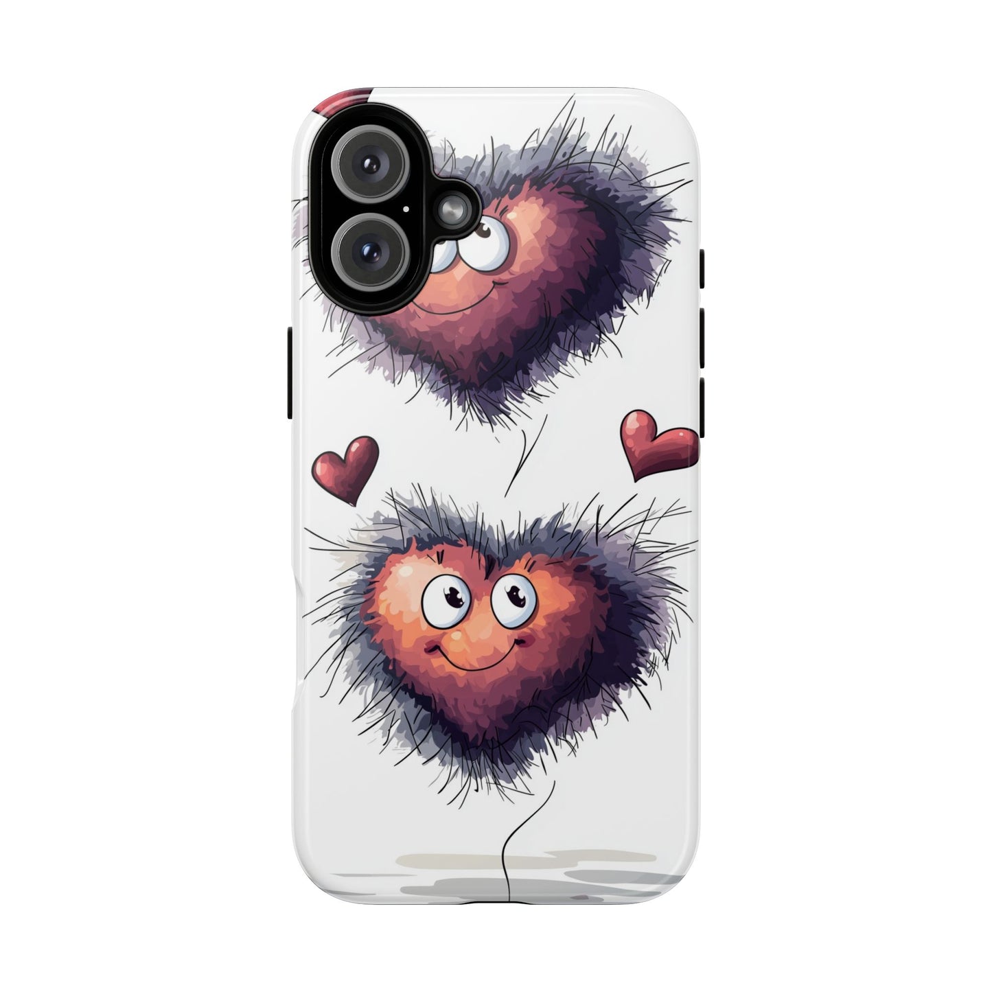 Fuzzy Love Hearts - Cute Anime Phone Case for iPhone, Samsung, Google Pixel
