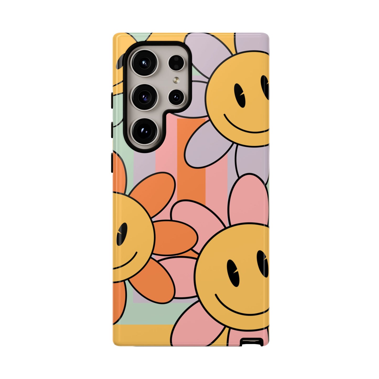 Retro Smiley Face Flower Phone Case β Cute 70s Aesthetic for iPhone, Samsung & Google Pixel