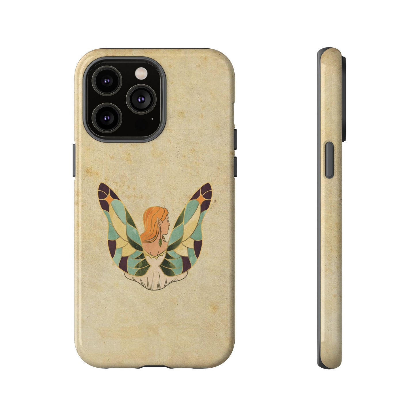Minimal Vintage Butterfly Woman Phone Case – Aesthetic Retro Art for iPhone, Samsung & Google Pixel
