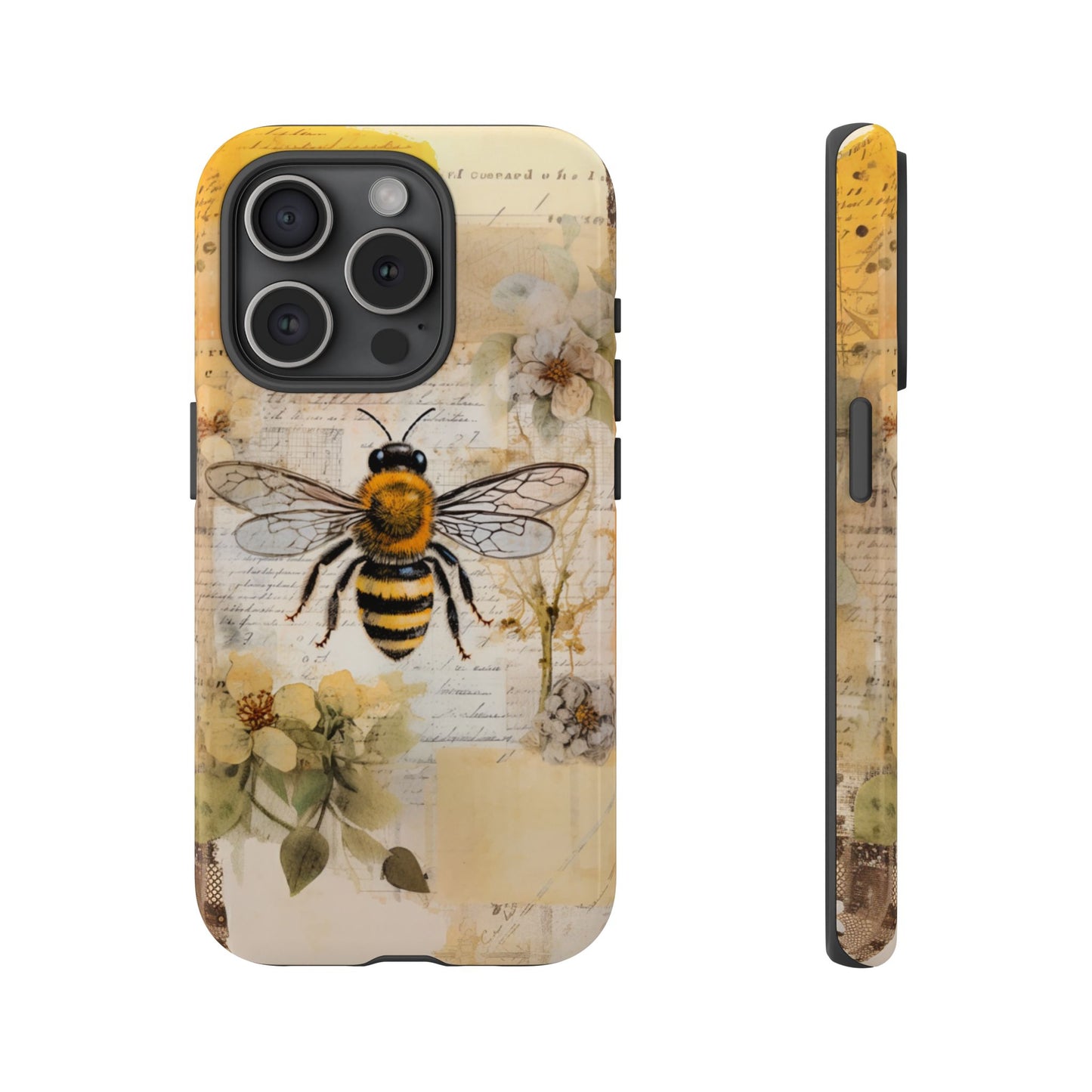 Honey Bee Print Phone Case - iPhone, Samsung & Google Pixel Cover - Artistic Phone Case, Insect Lover Gift