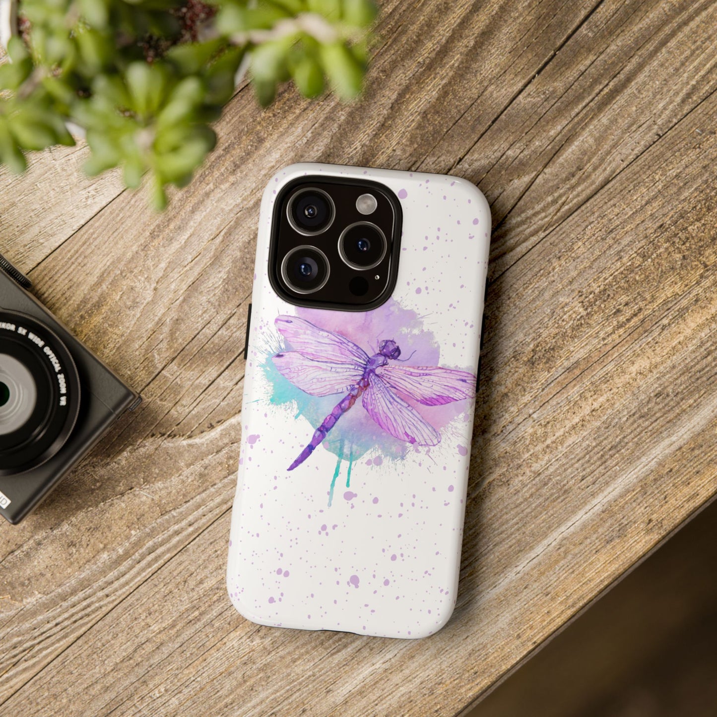 Watercolor Dragonfly Print Phone Case - iPhone, Samsung & Google Pixel Cover - Artistic Phone Case, Insect Lover Gift