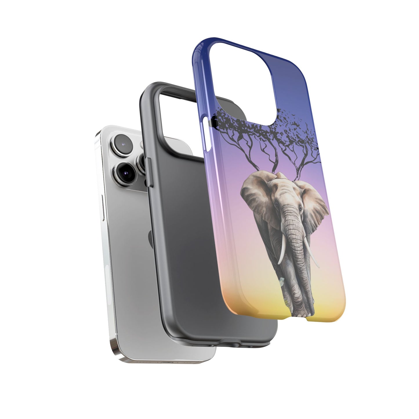 Surreal Elephant Tree Mobile Cover – Dreamy Sunset Fantasy