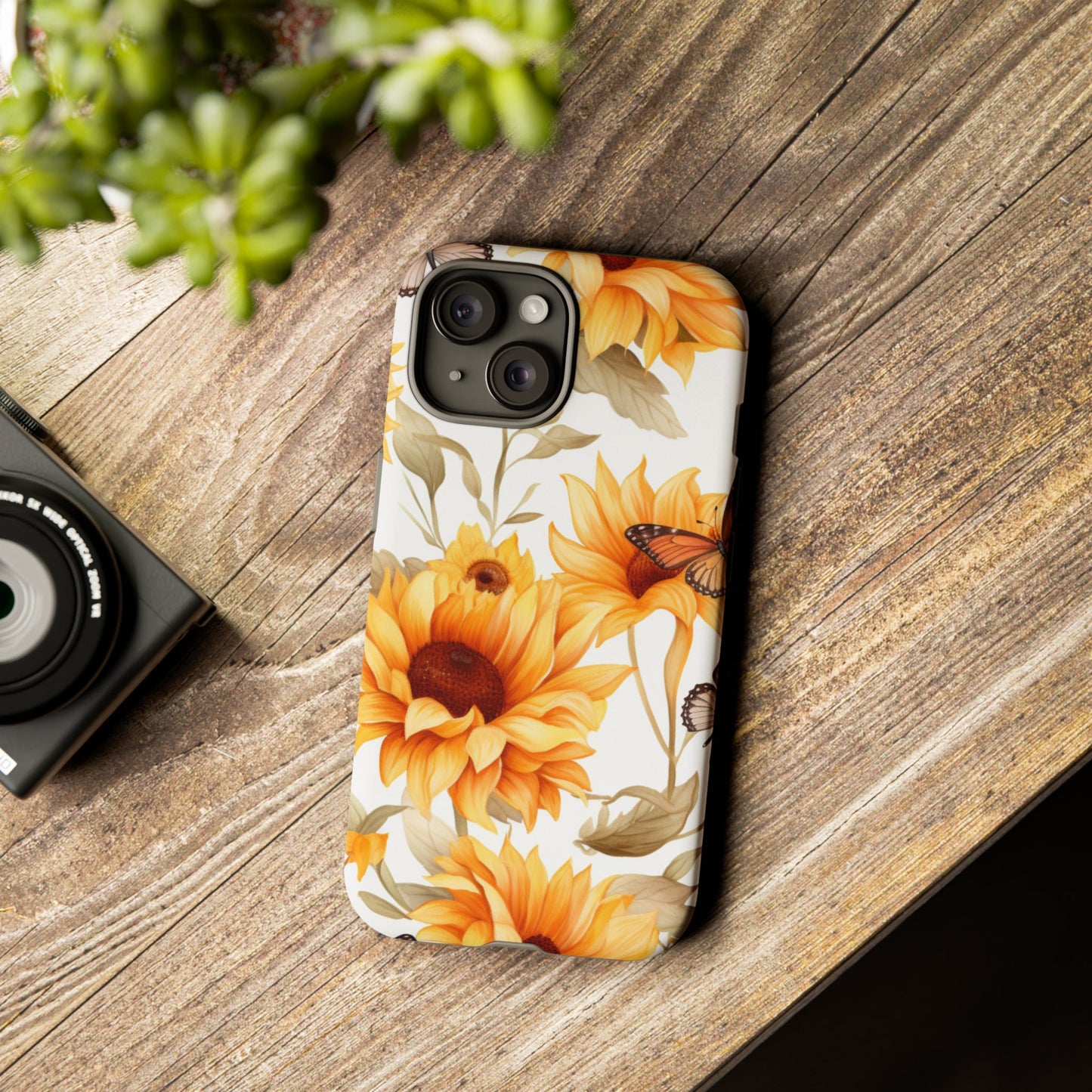 Sunflower & Butterfly Aesthetic Mobile Case – Bright & Nature-Inspired