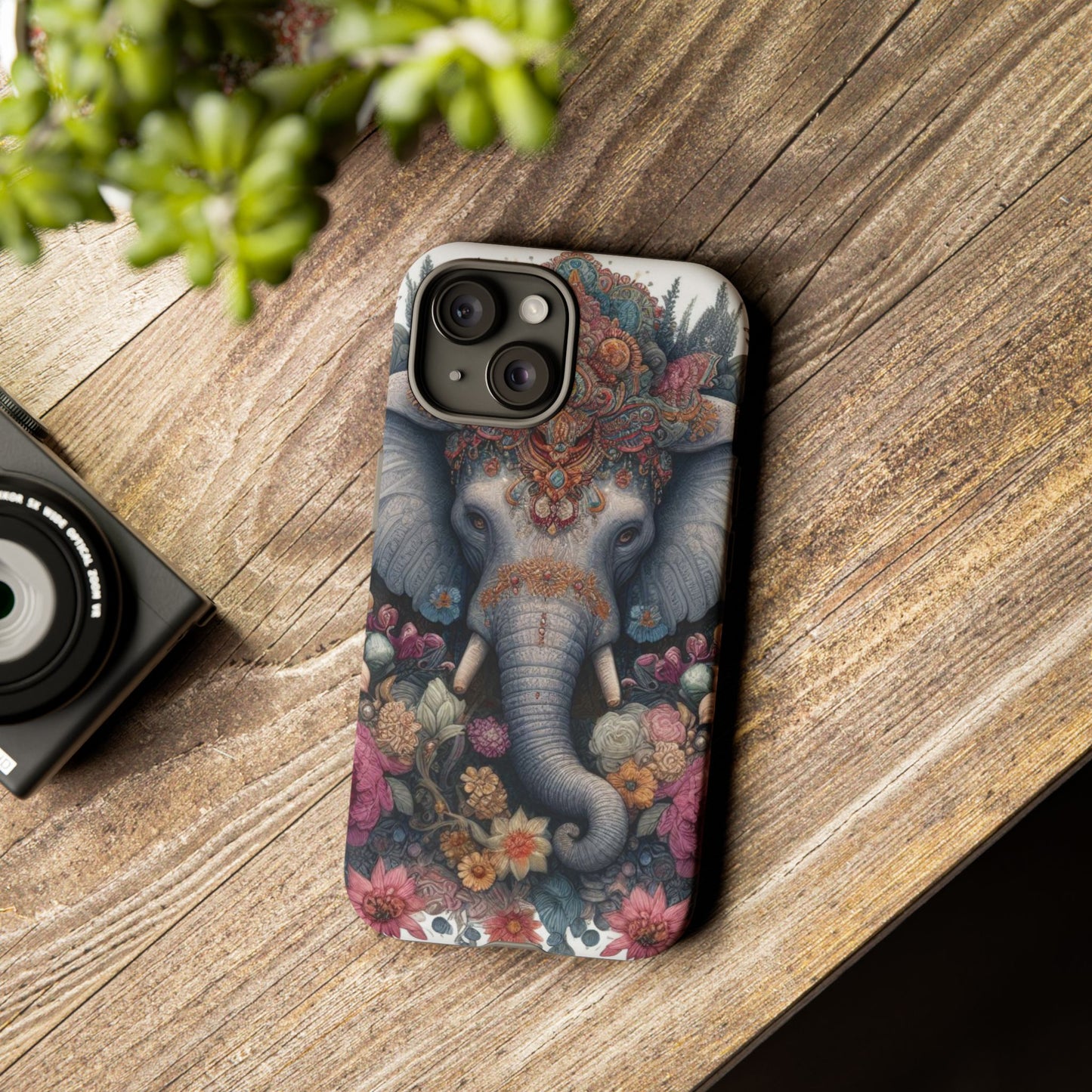 Regal Ornate Elephant Mobile Cover – Majestic Bohemian Art