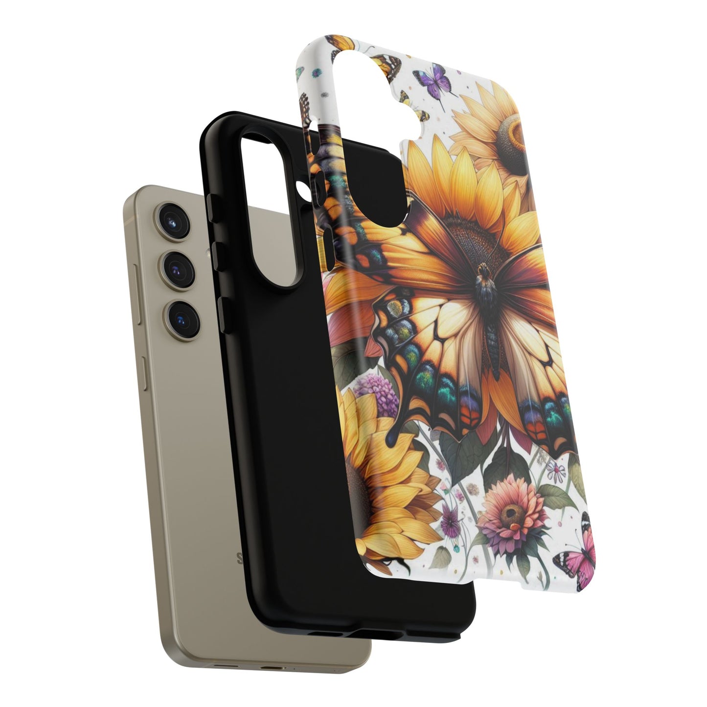 Golden Wings – Sunflower & Butterfly Wonderland Mobile Cover