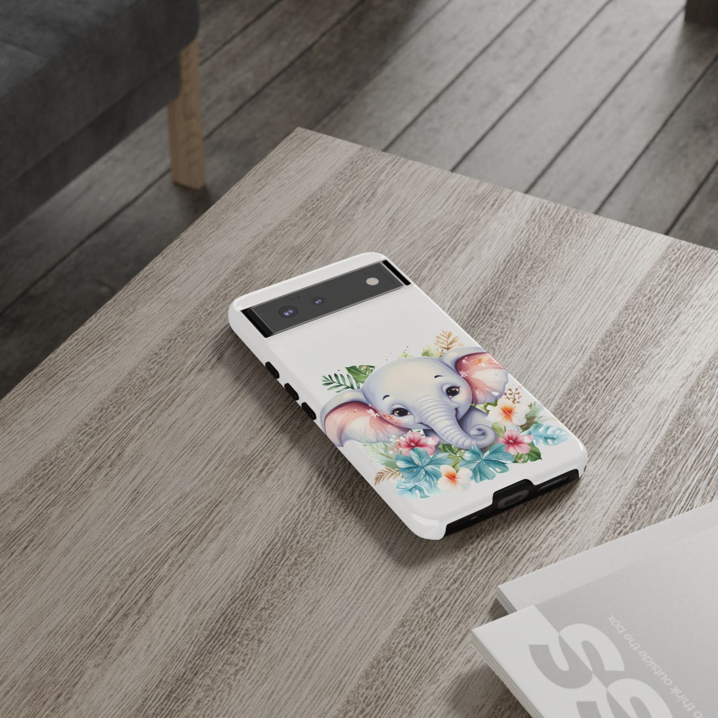 Adorable Baby Elephant Mobile Cover – Floral Fantasy Art