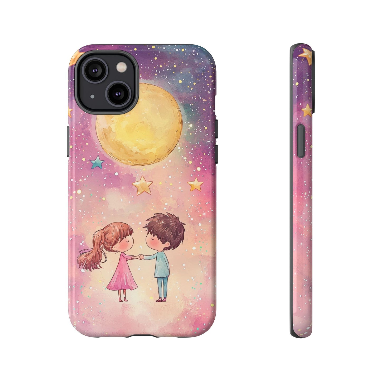 Cosmic Love: Anime Starry Night Phone Case for iPhone, Samsung, Google Pixel