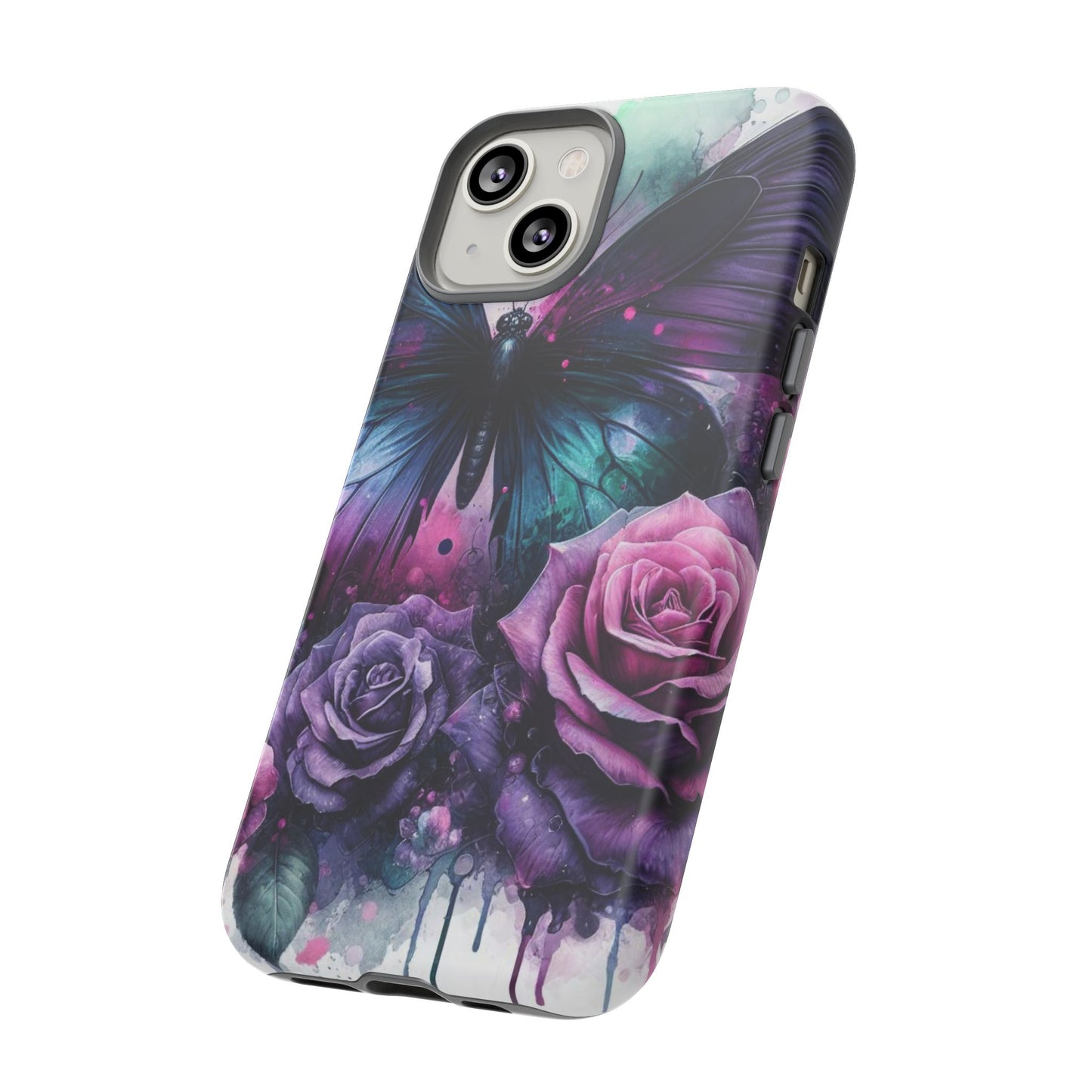 Mystic Bloom – Vibrant Butterfly & Rose Art Mobile Cover