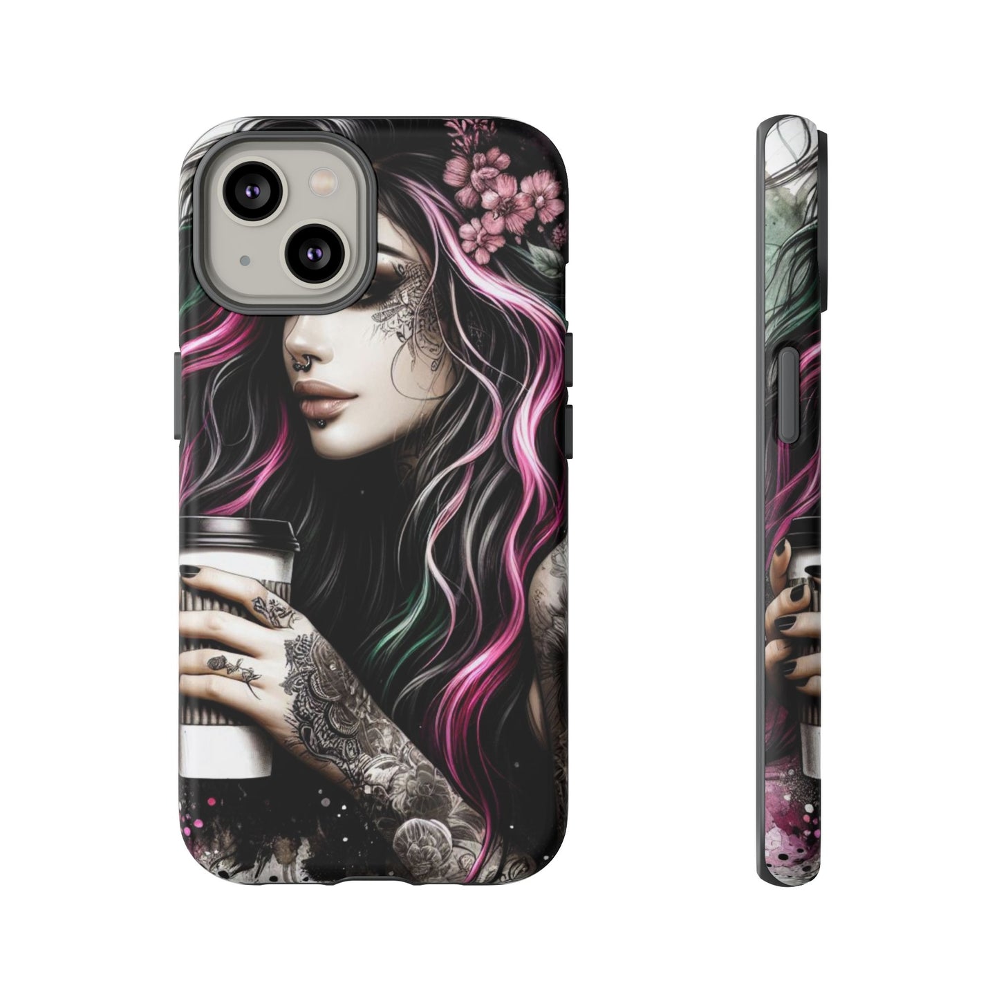 Tattooed Serenity – Gothic Coffee Lover Mobile Cover