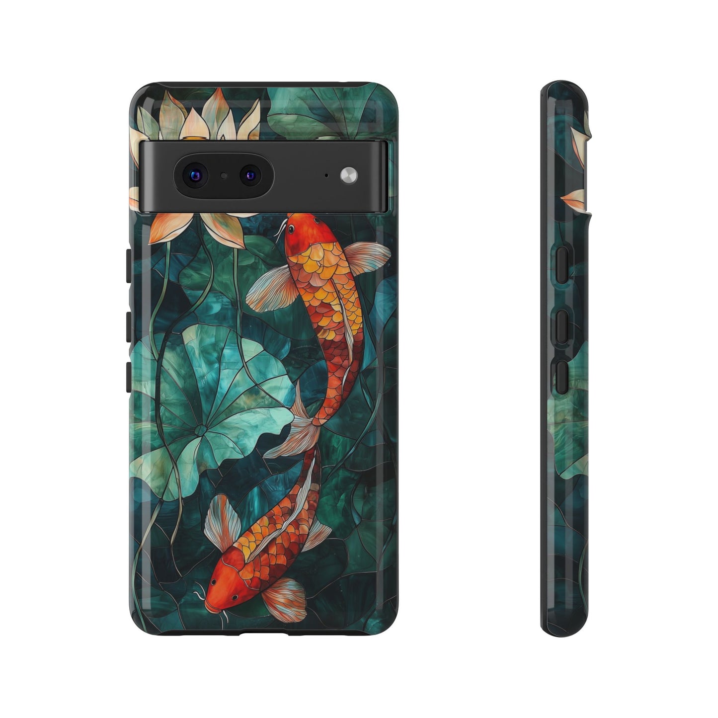 Lotus Serenity" – Koi Pond Stained Glass Case or iPhone, Samsung & Pixel