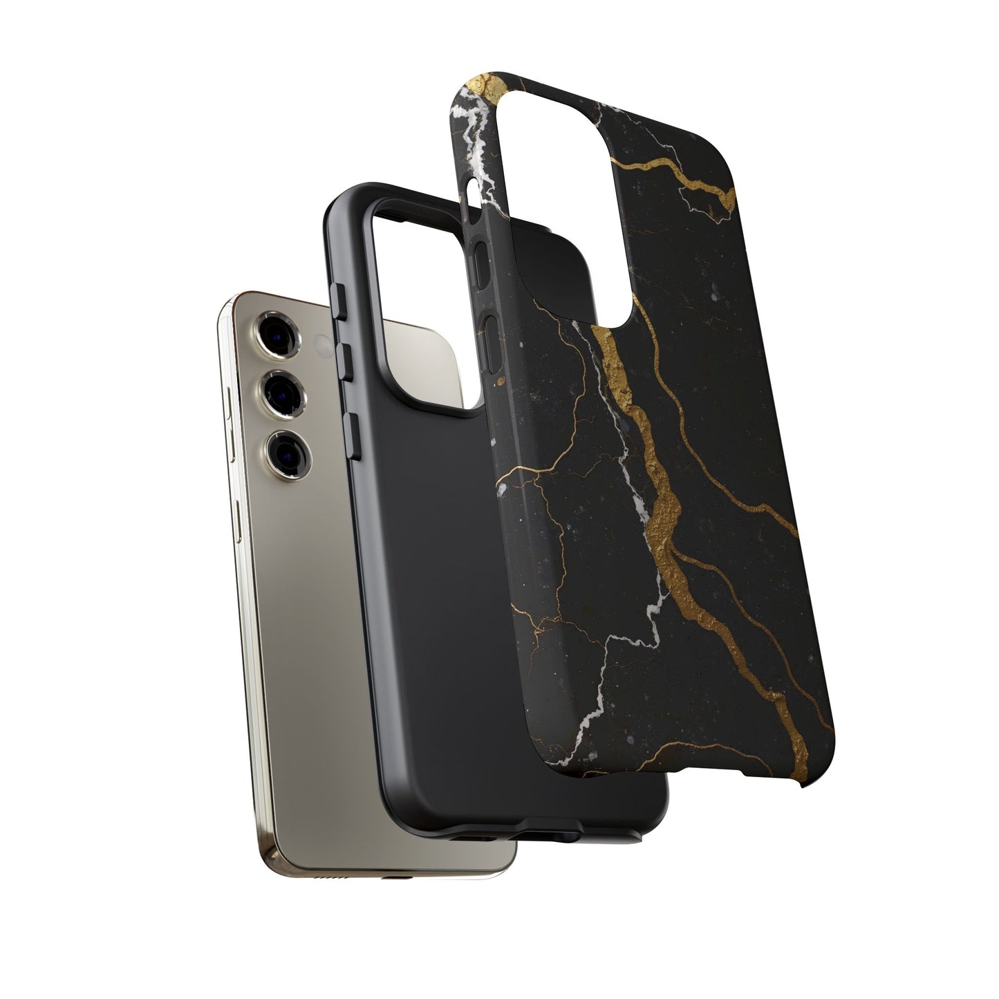 Black & Gold Marble Design Illustration Design Phone Case