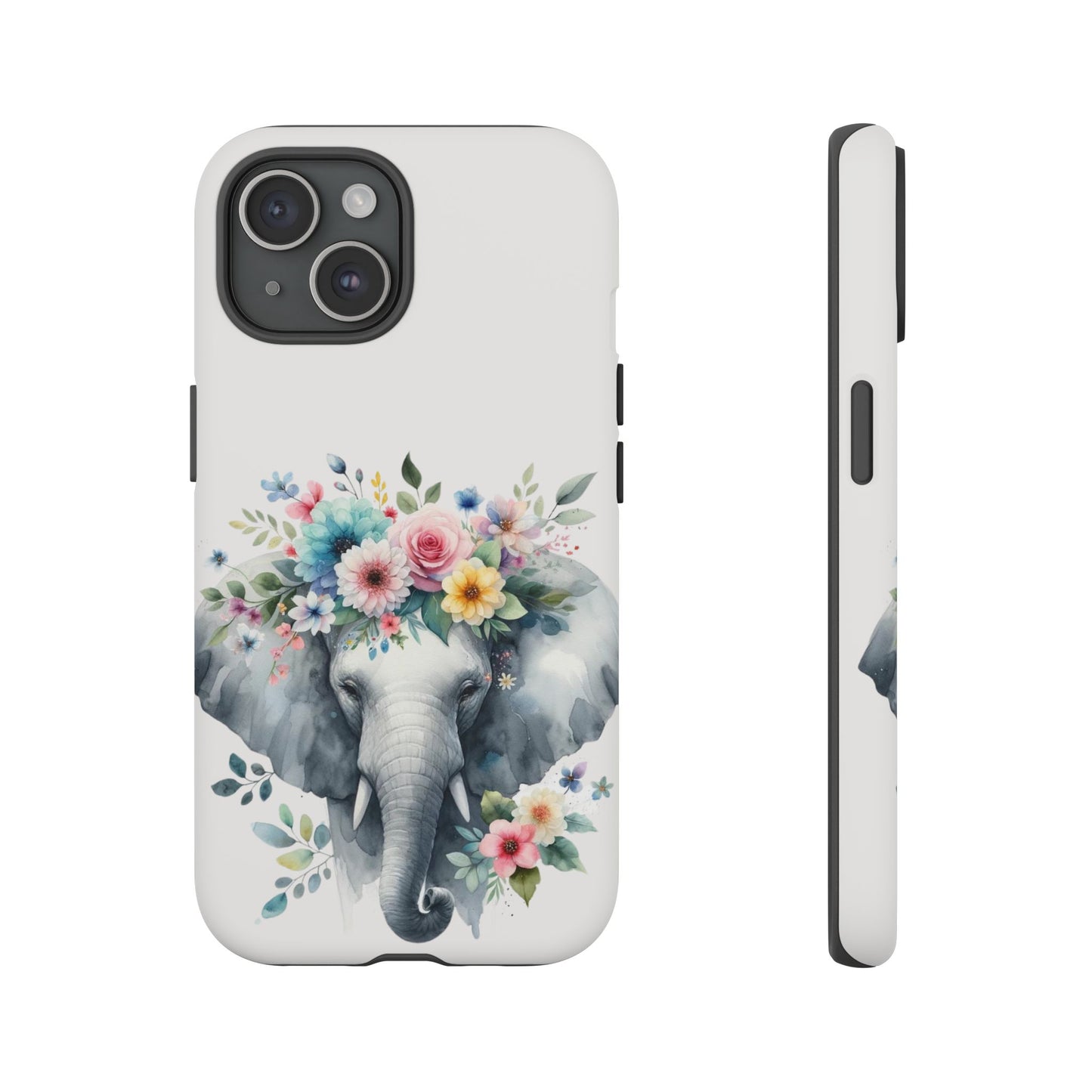 Floral Crown Elephant Mobile Cover – Elegant Watercolor Art