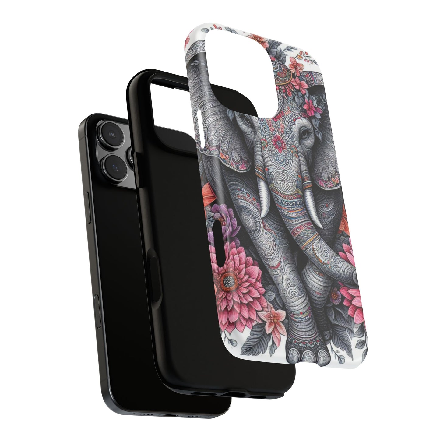 Bohemian Floral Elephant Mobile Cover – Intricate Mandala Art