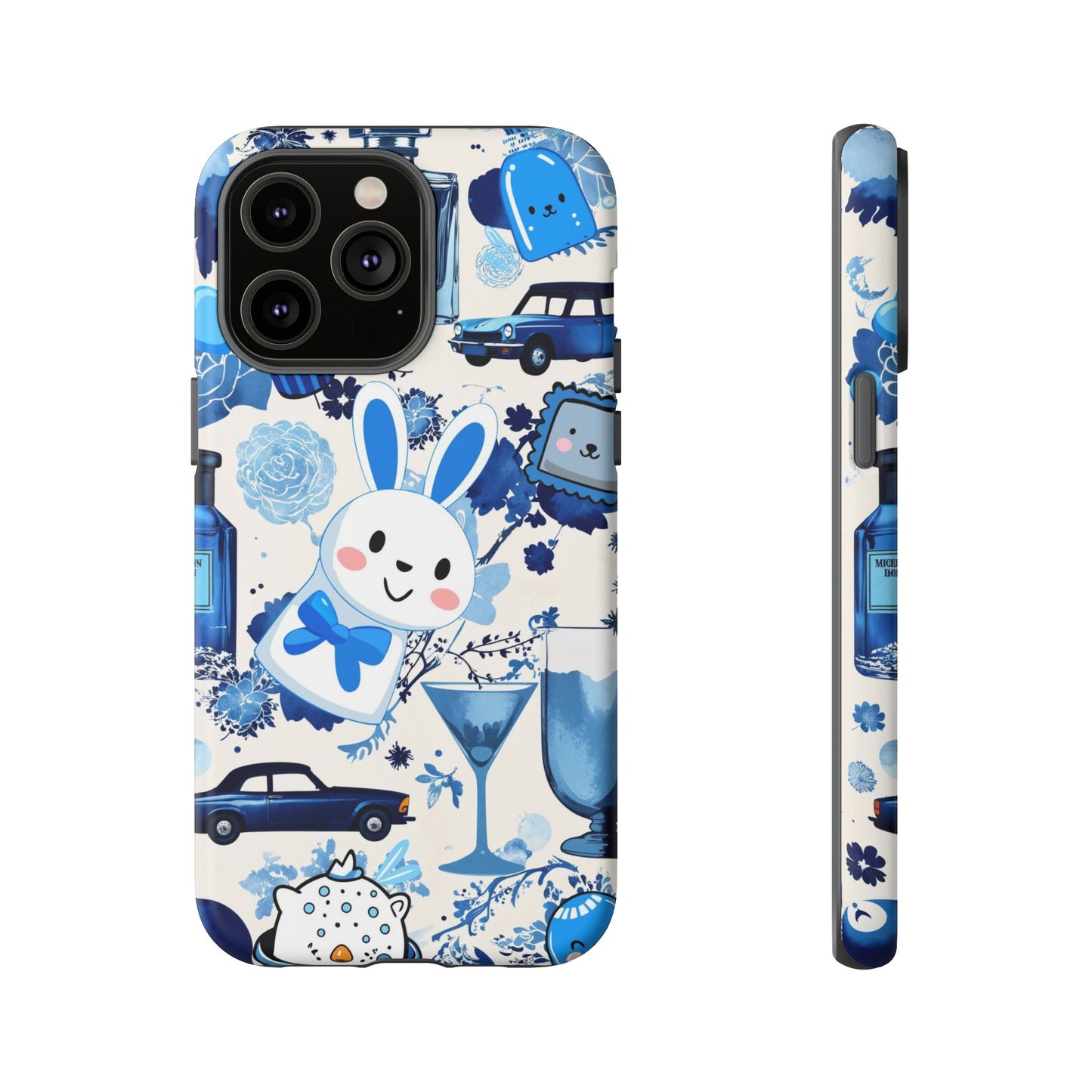 Blue Bunny & Car Themed Phone Case