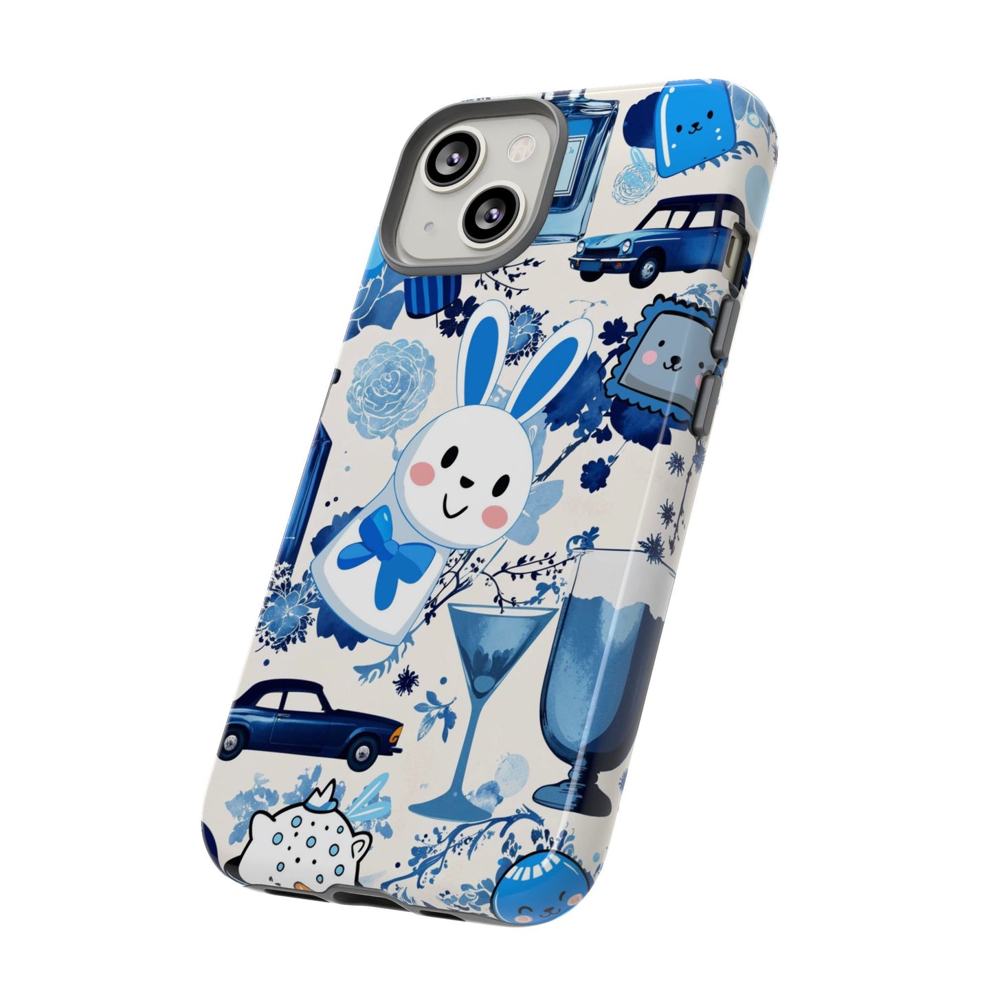 Blue Bunny & Car Themed Phone Case