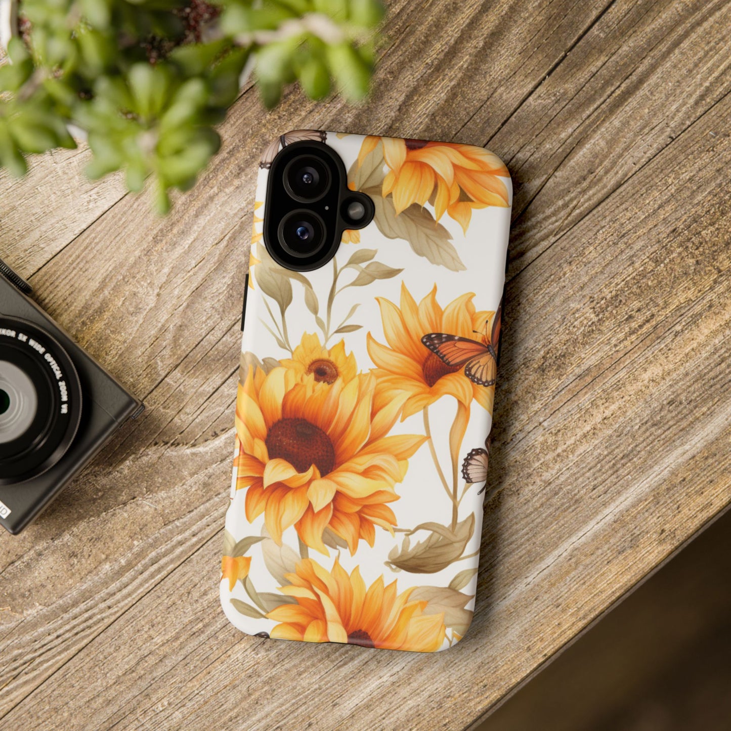 Sunflower & Butterfly Aesthetic Mobile Case – Bright & Nature-Inspired