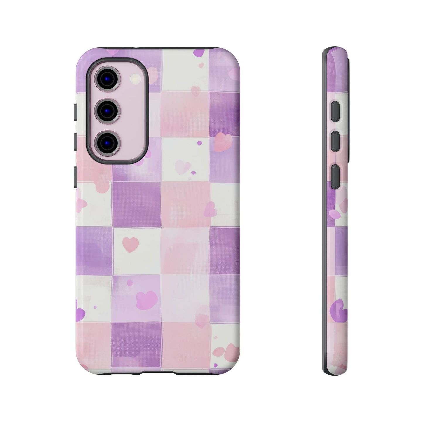 Kawaii Heart Gingham Phone Case for iPhone, Samsung, Google Pixel
