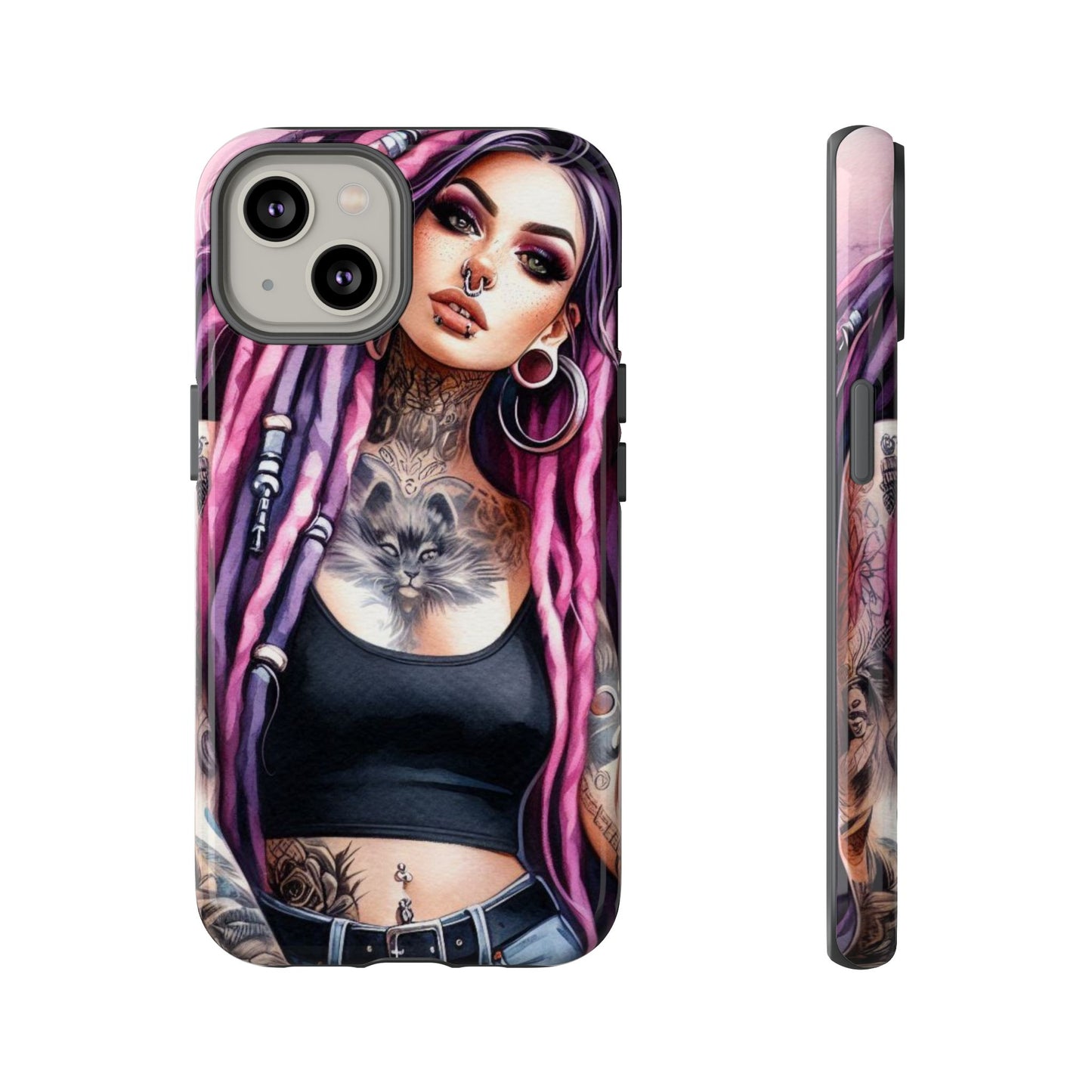 Tattooed Rebel – Gothic Cat Spirit Mobile Cover