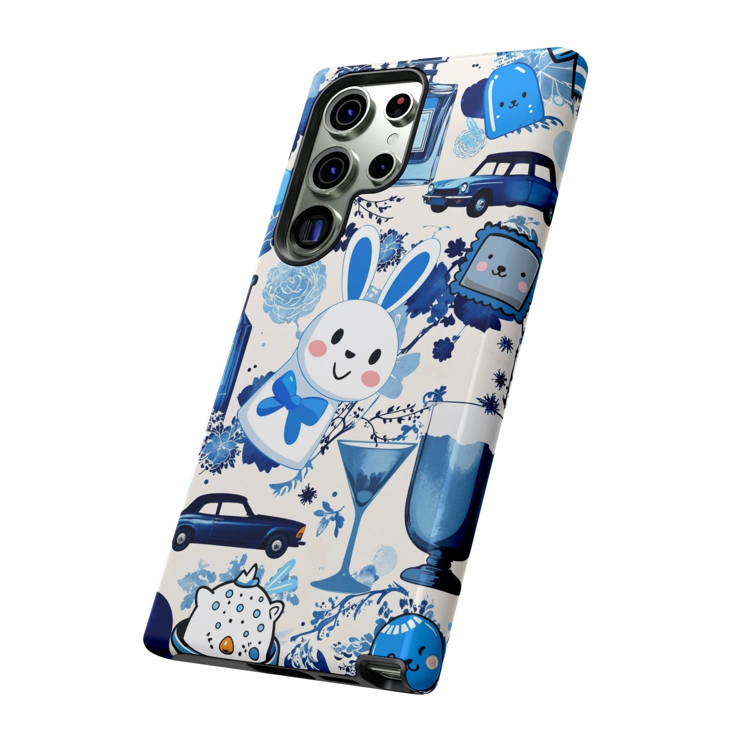 Blue Bunny & Car Themed Phone Case