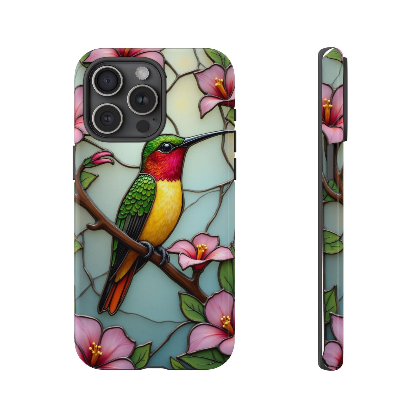 Elegant Hummingbird with Floral Mosaic | Artistic Nature Design