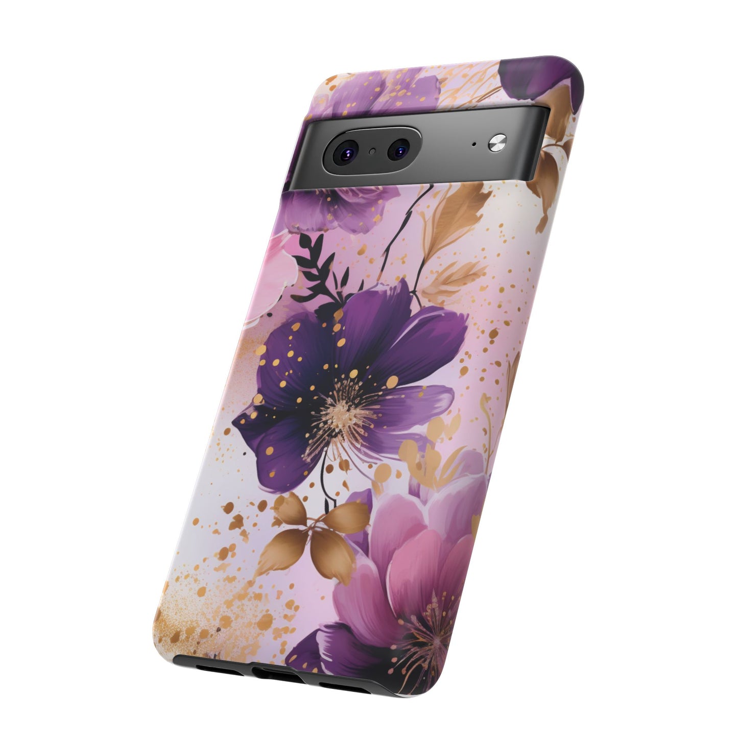 Luxury Purple & Gold Floral Aesthetic Mobile Case