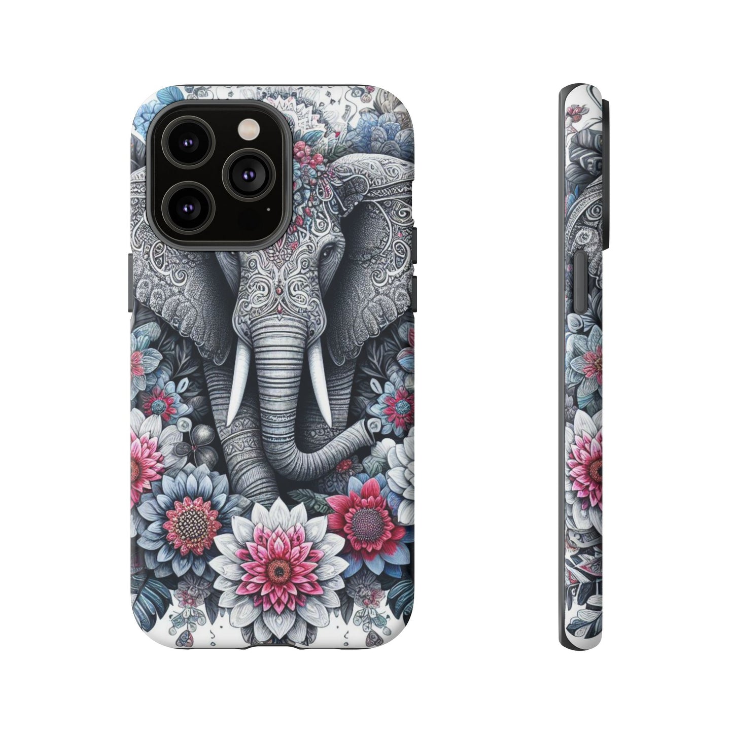 Regal Mandala Elephant Mobile Cover – Ornate Floral Art