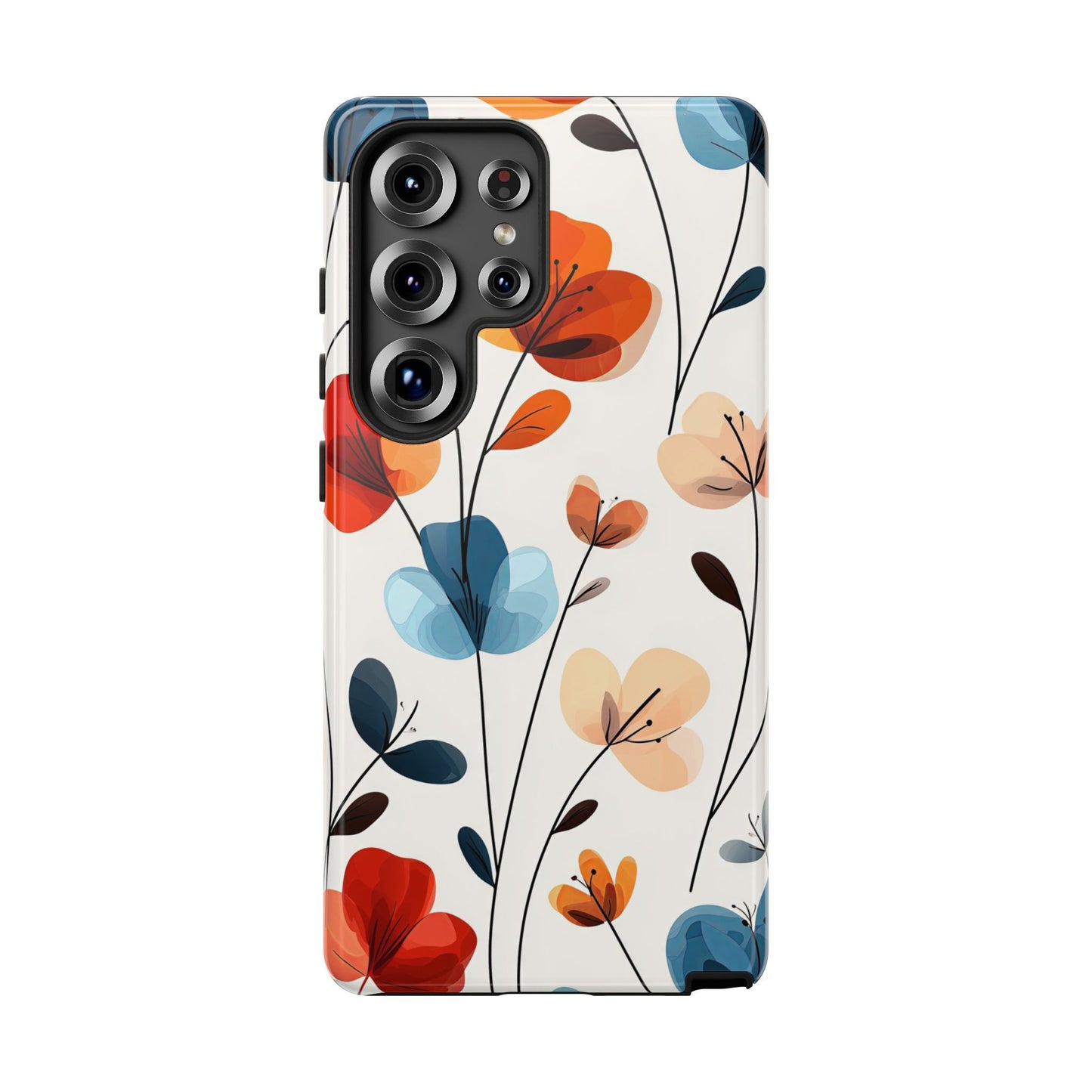 Colorful Floral Phone Case for iPhone, Samsung & Pixel | Bold Modern Botanical Print | Protective Matte Finish
