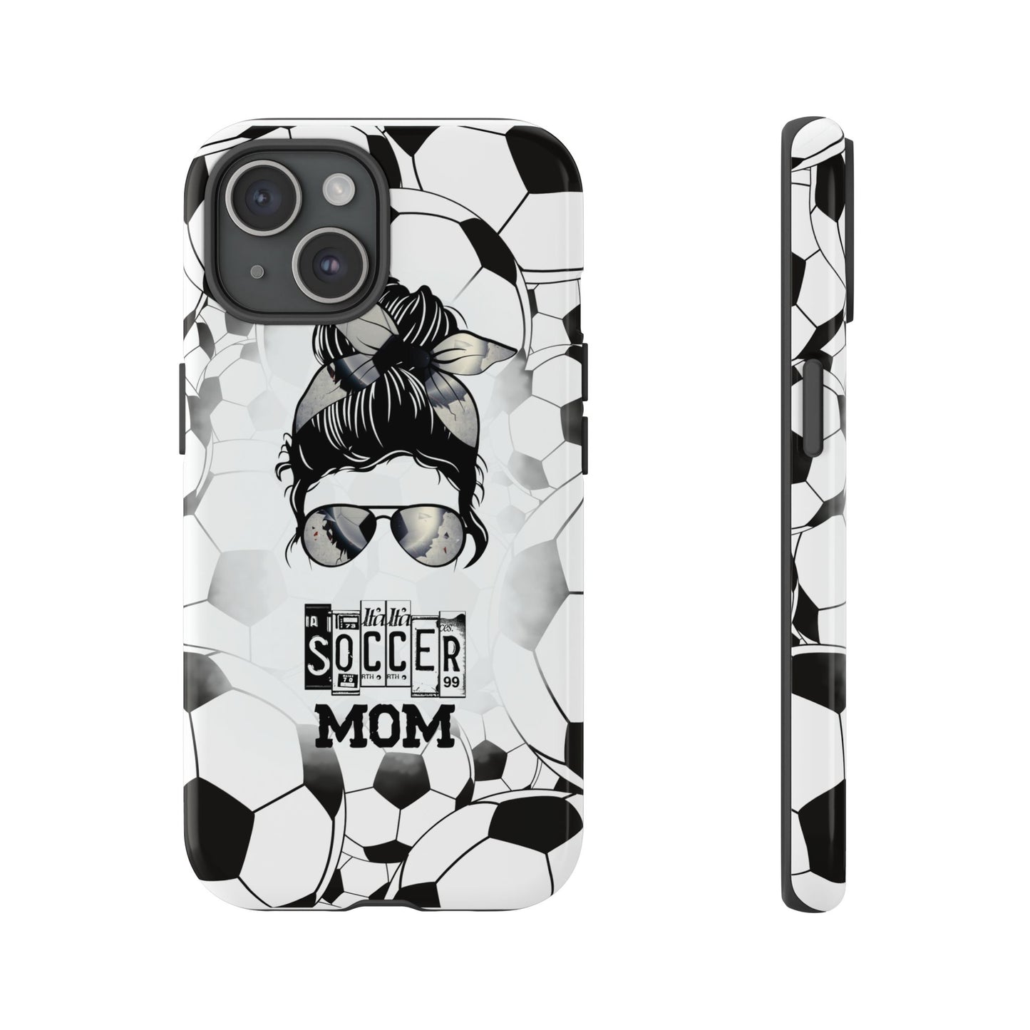 Soccer Mom Phone Case - Cute & Protective Cover for iPhone, Samsung & Google Pixel, Messy Bun Phone Case, Gift for Sports Lover