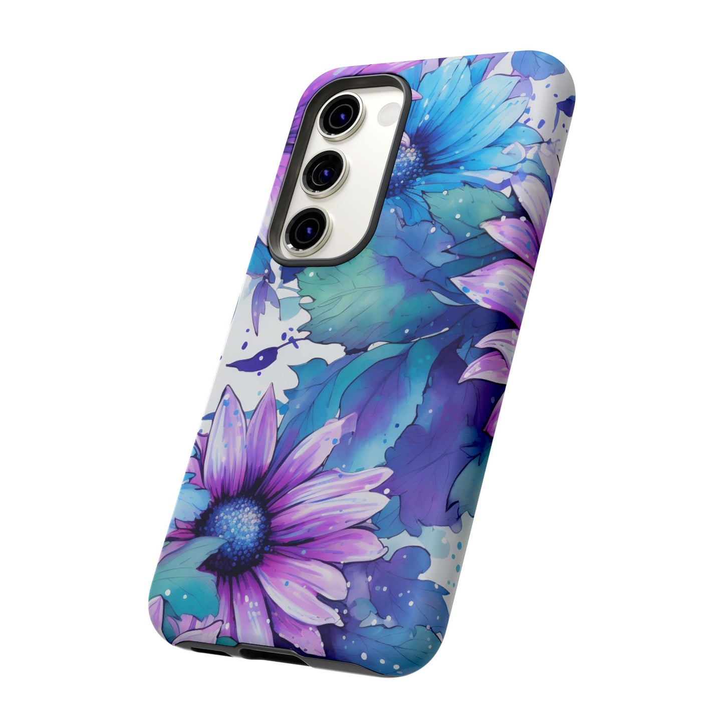 Dreamy Blue & Purple Floral Watercolor Mobile Case