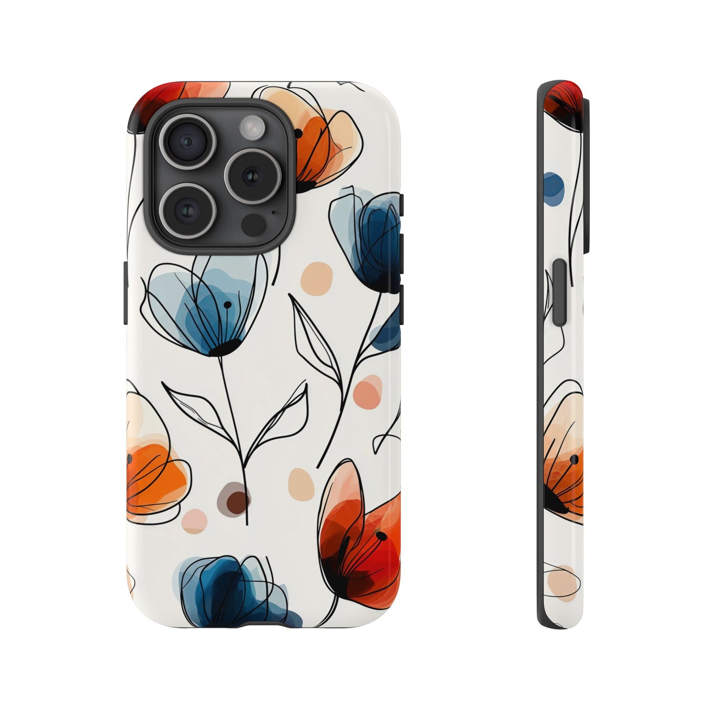 Minimal Floral Phone Case for iPhone, Samsung & Pixel | Watercolor Abstract Flower Print | Soft Matte Finish