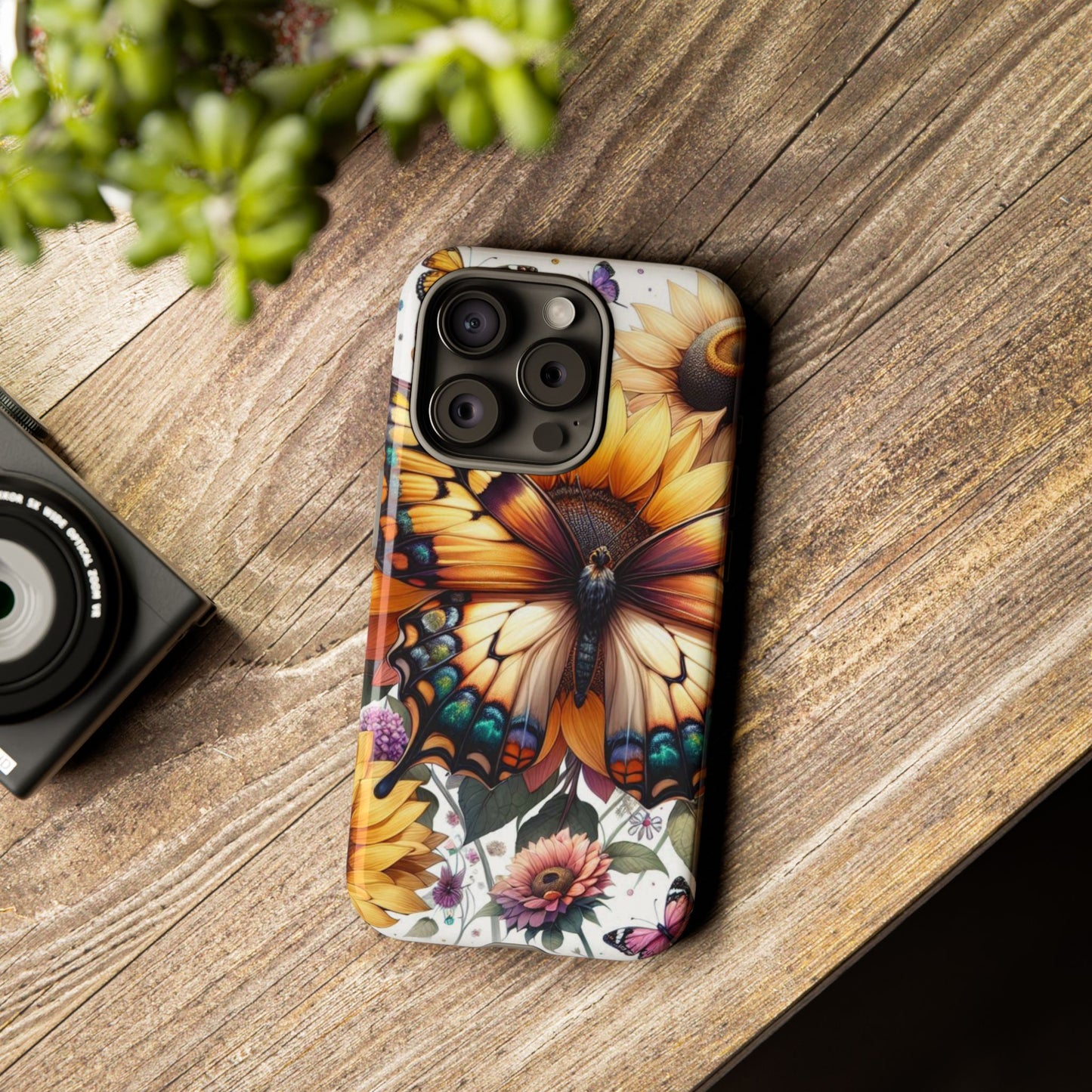 Golden Wings – Sunflower & Butterfly Wonderland Mobile Cover