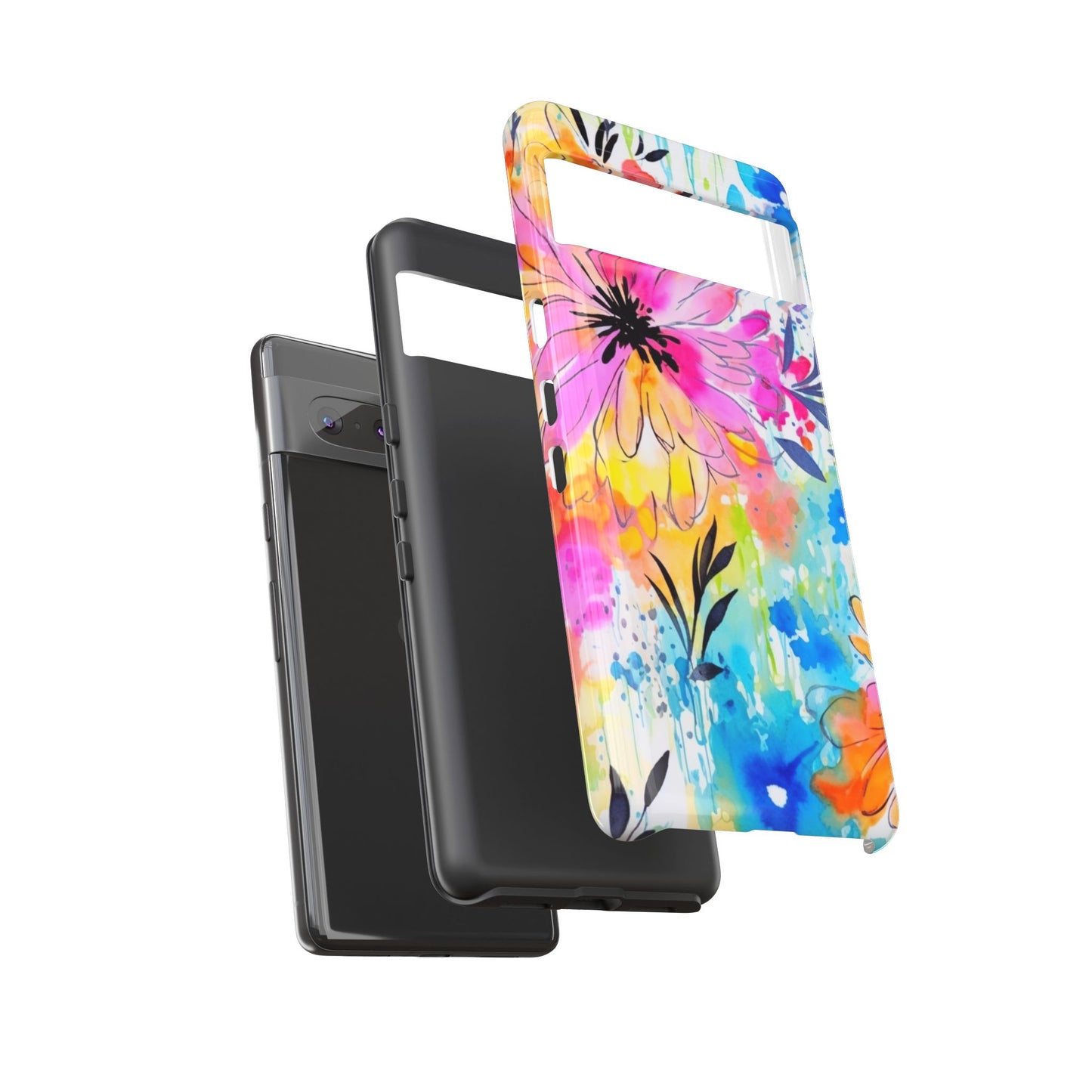Abstract Watercolor Bloom Phone Case – Expressive & Vibrant
