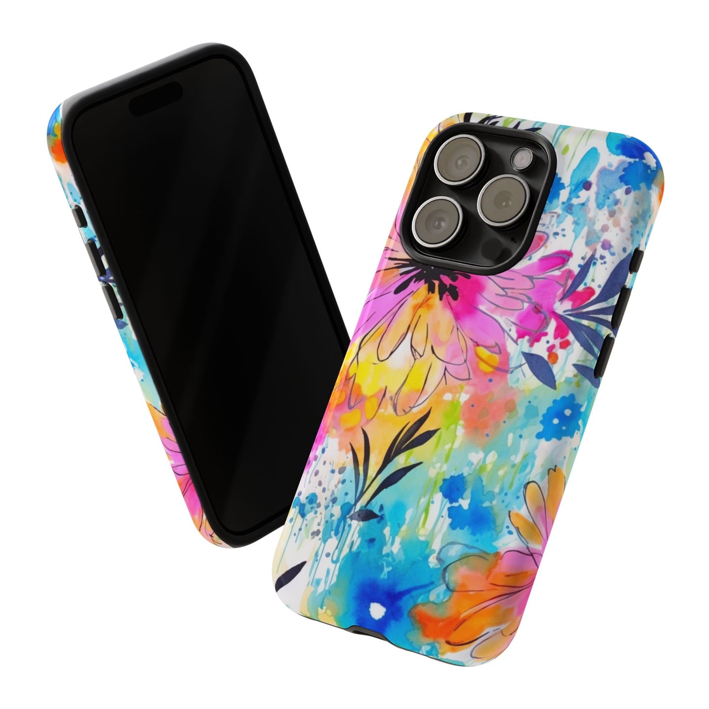 Abstract Watercolor Bloom Phone Case – Expressive & Vibrant