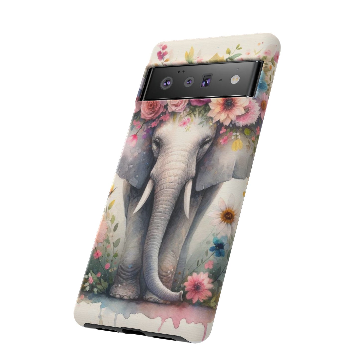 Watercolor Floral Elephant Mobile Cover – Dreamy Artistic Design