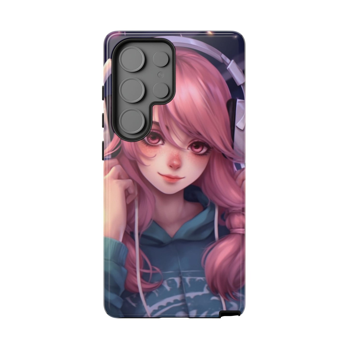 Anime Music Girl Phone Case - Cute Aesthetic Cover for iPhone, Samsung & Google Pixel, Girly Phone Case, Kawaii Lover Gift