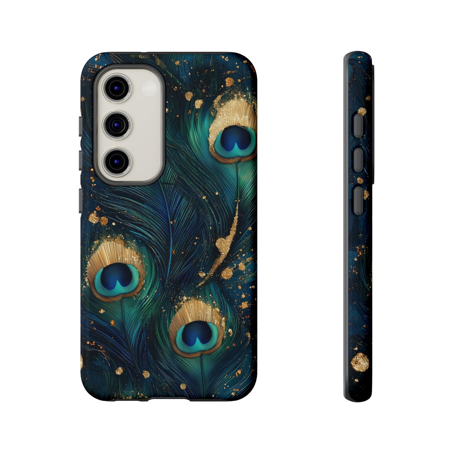 Elegant Peacock Feather Luxe Phone Case for iPhone, Samsung & Google Pixel