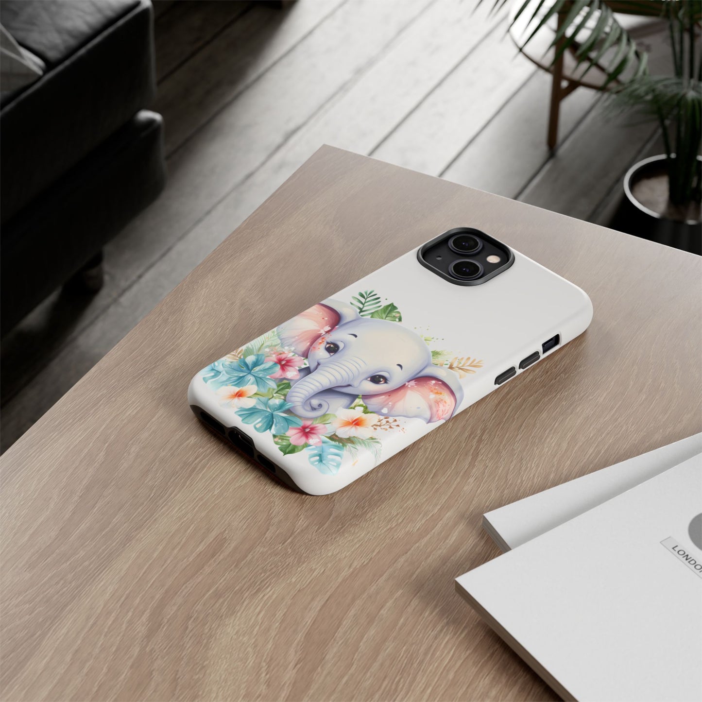 Adorable Baby Elephant Mobile Cover – Floral Fantasy Art