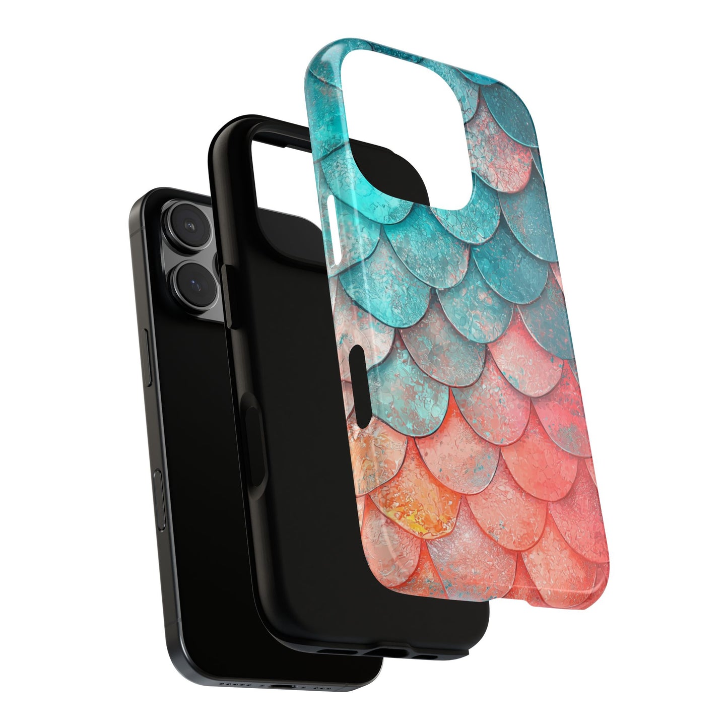 Serene Waves – Colorful Fish Scale Phone Case for iPhone, Pixel & Samsung