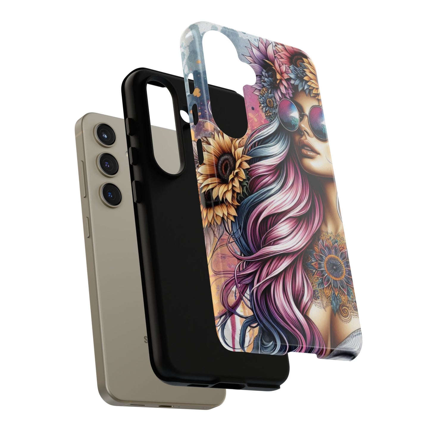 Bohemian Sunflower Queen – Retro Floral Fantasy Mobile Cover