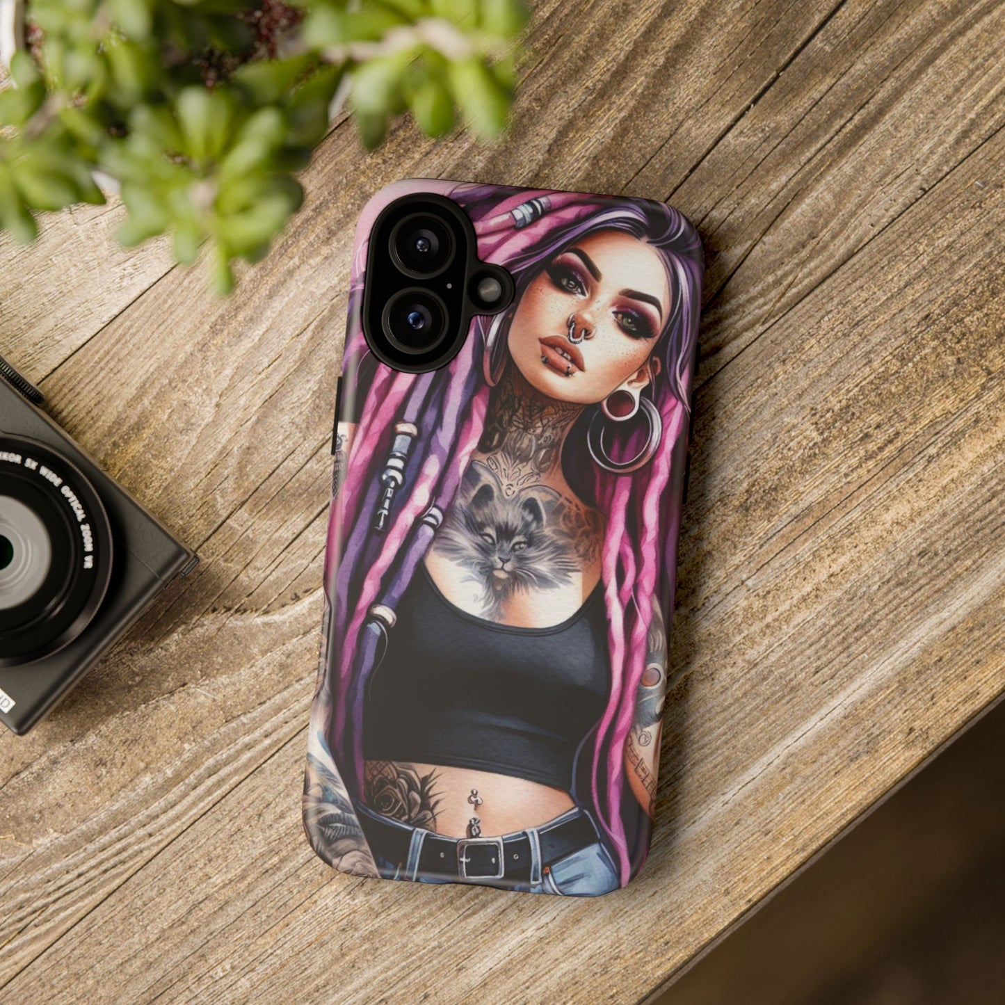 Tattooed Rebel – Gothic Cat Spirit Mobile Cover